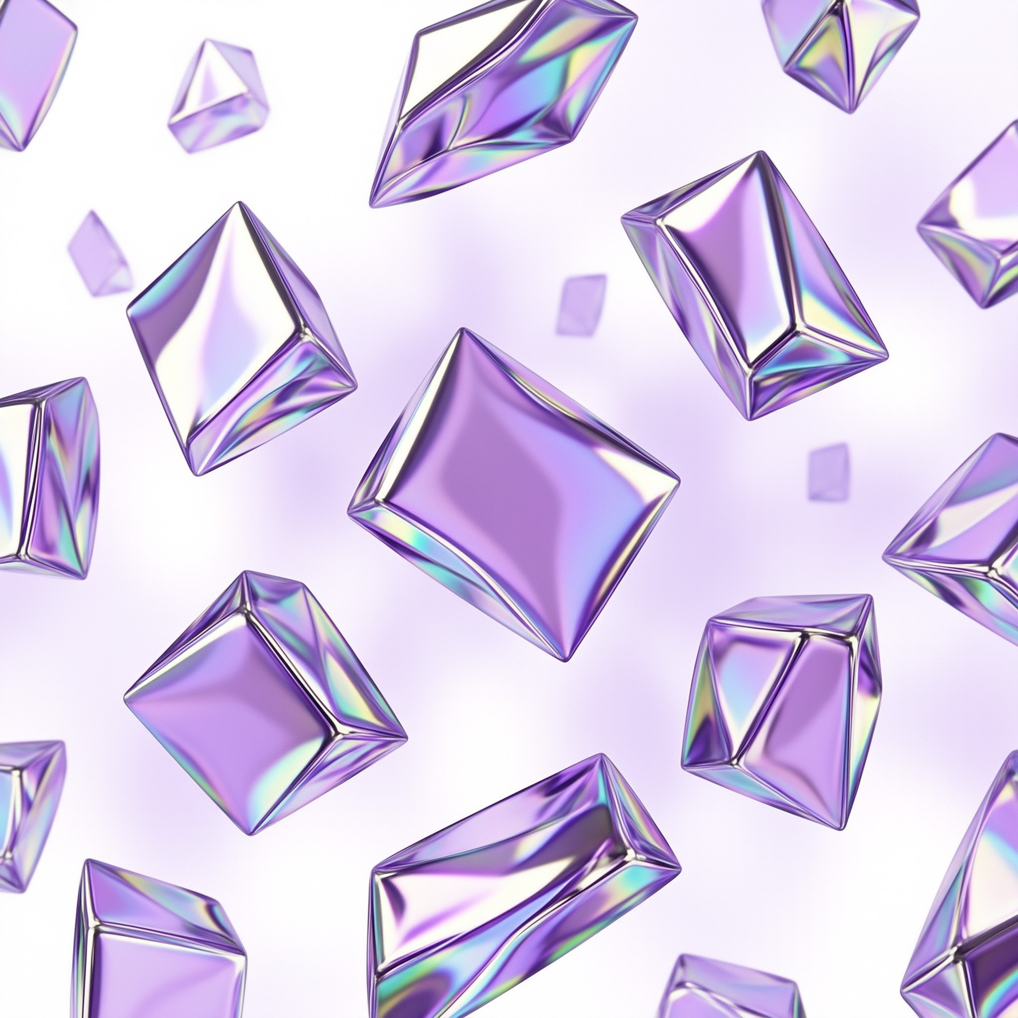 Floating Iridescent Cubes