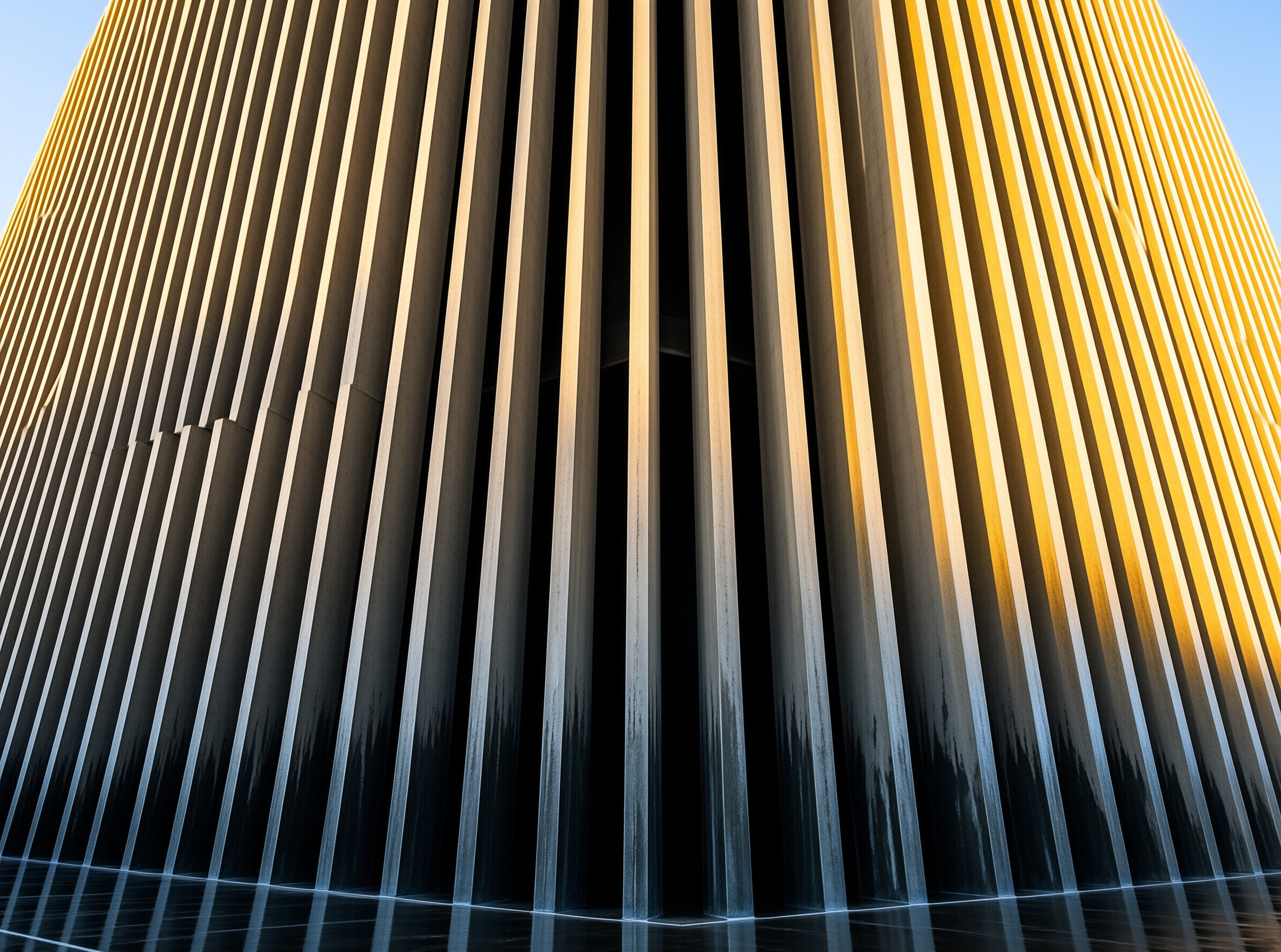 Curved Modern Slatted Facade