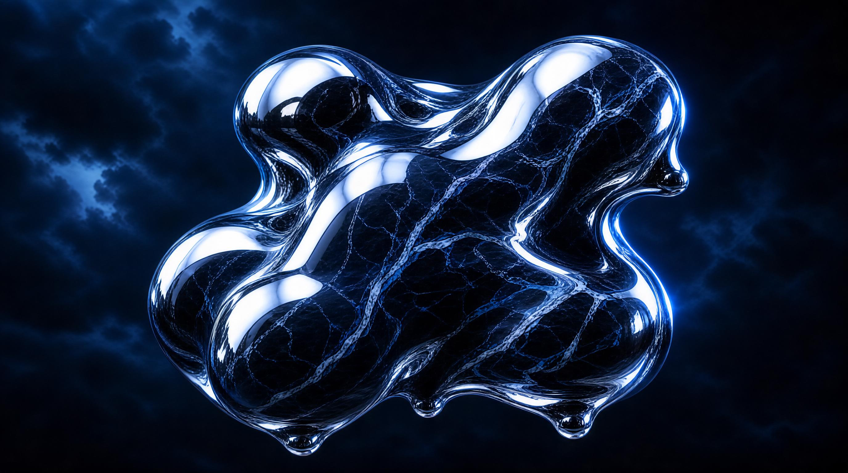 Abstract Metallic Liquid Form