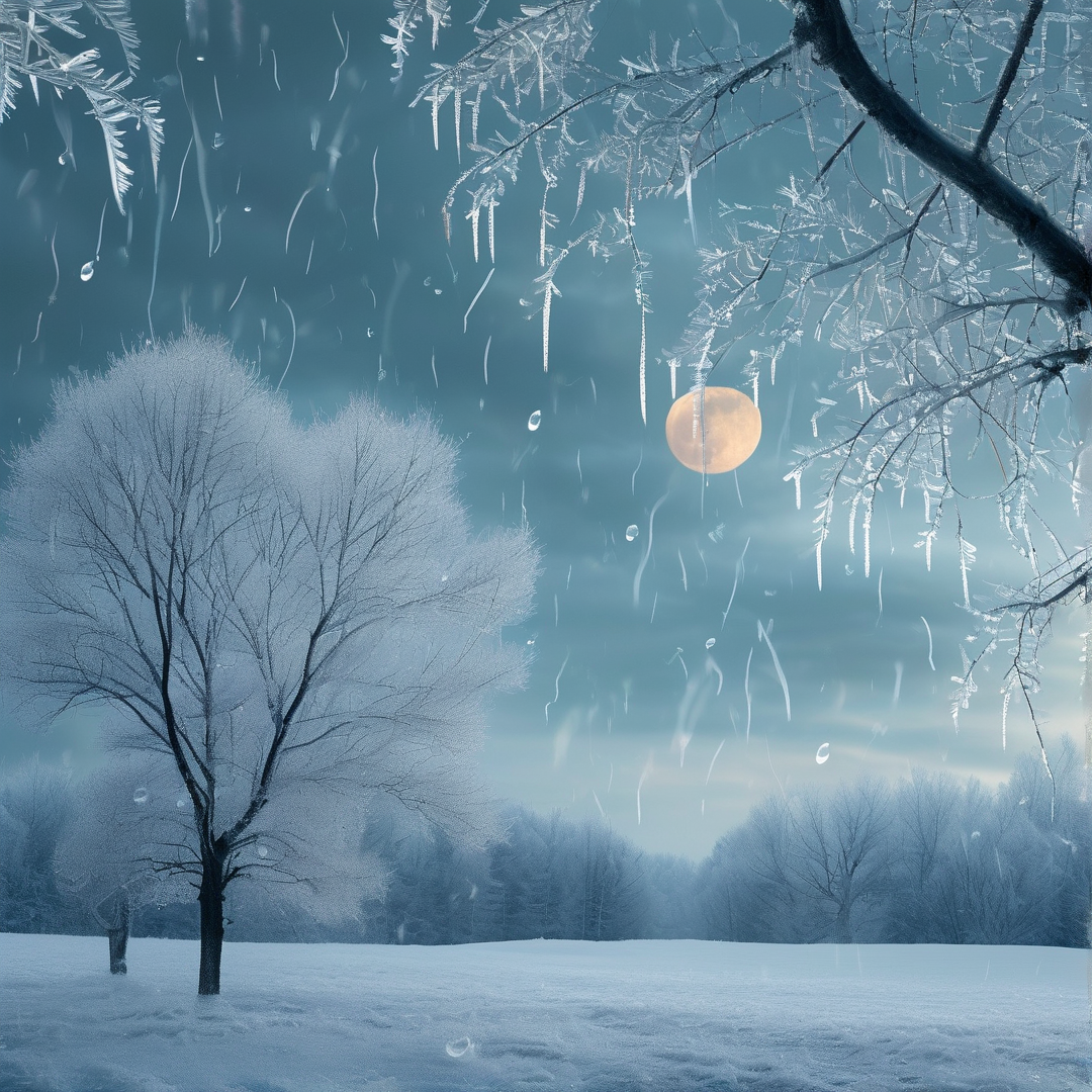 Winter Moonlit Snowfall
