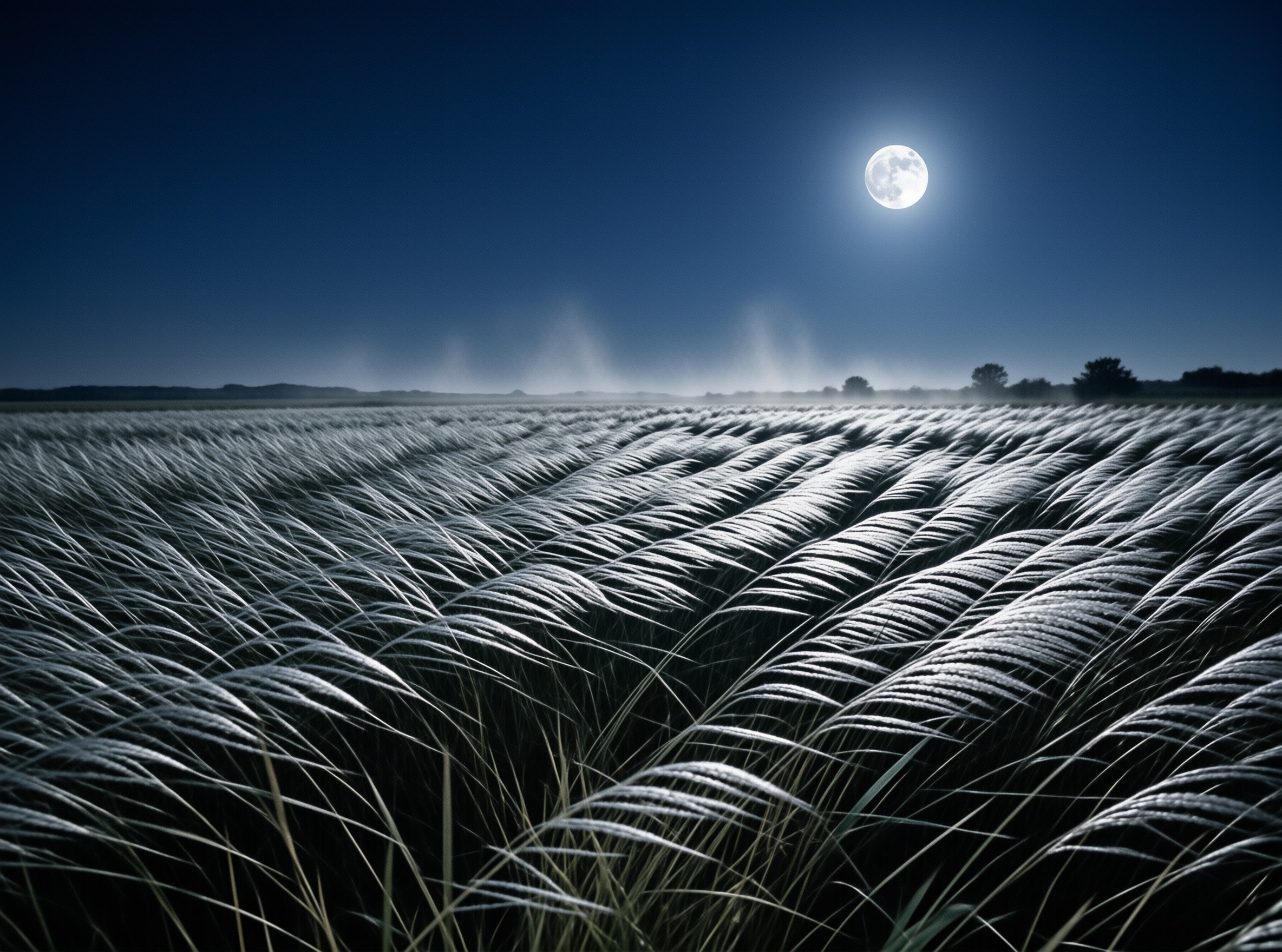 Moonlit Wheat Field