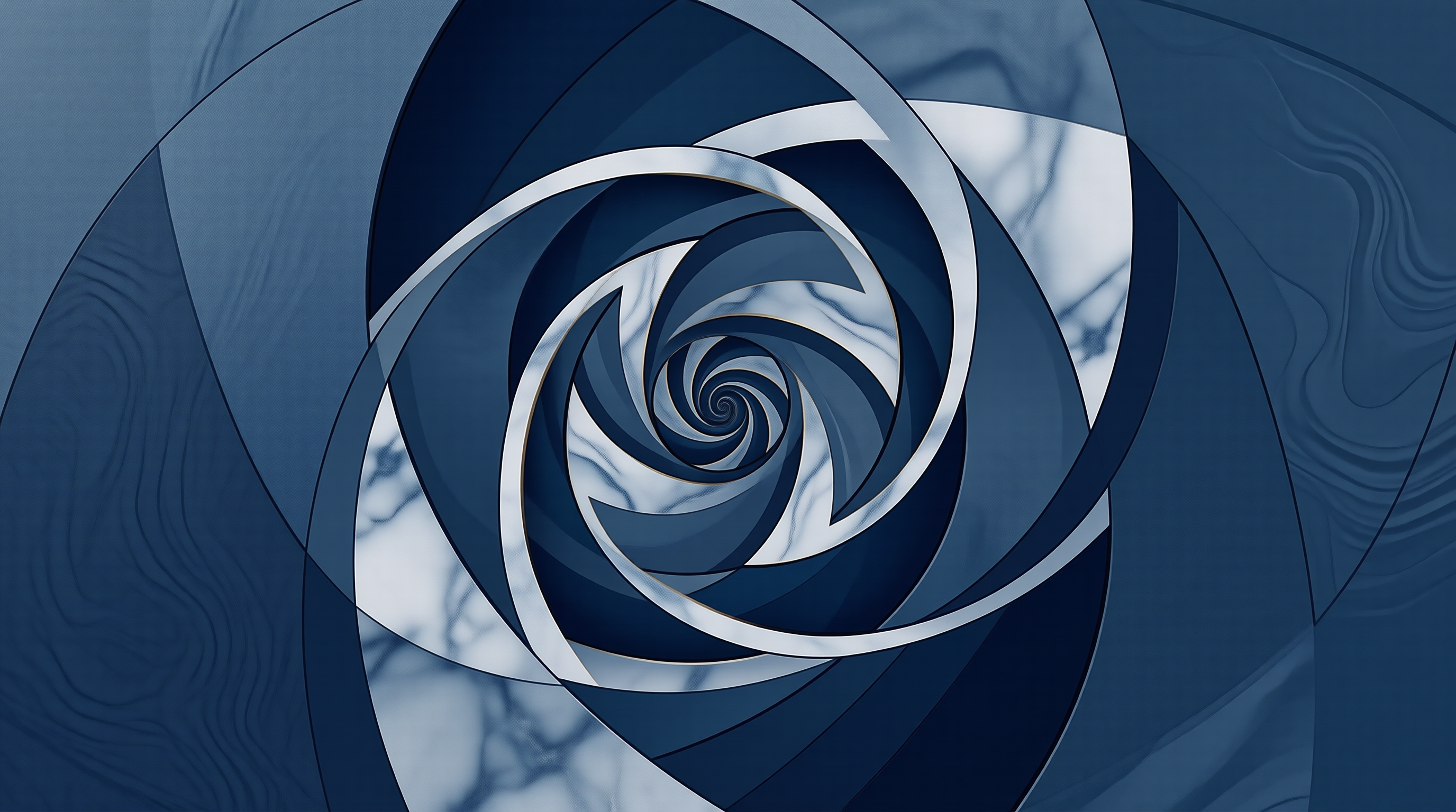 Abstract Blue Spiral Rose