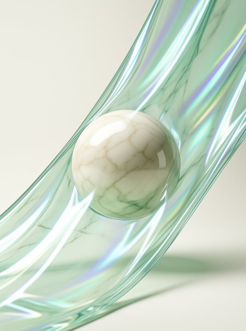 Marble Sphere in Glass Tube
