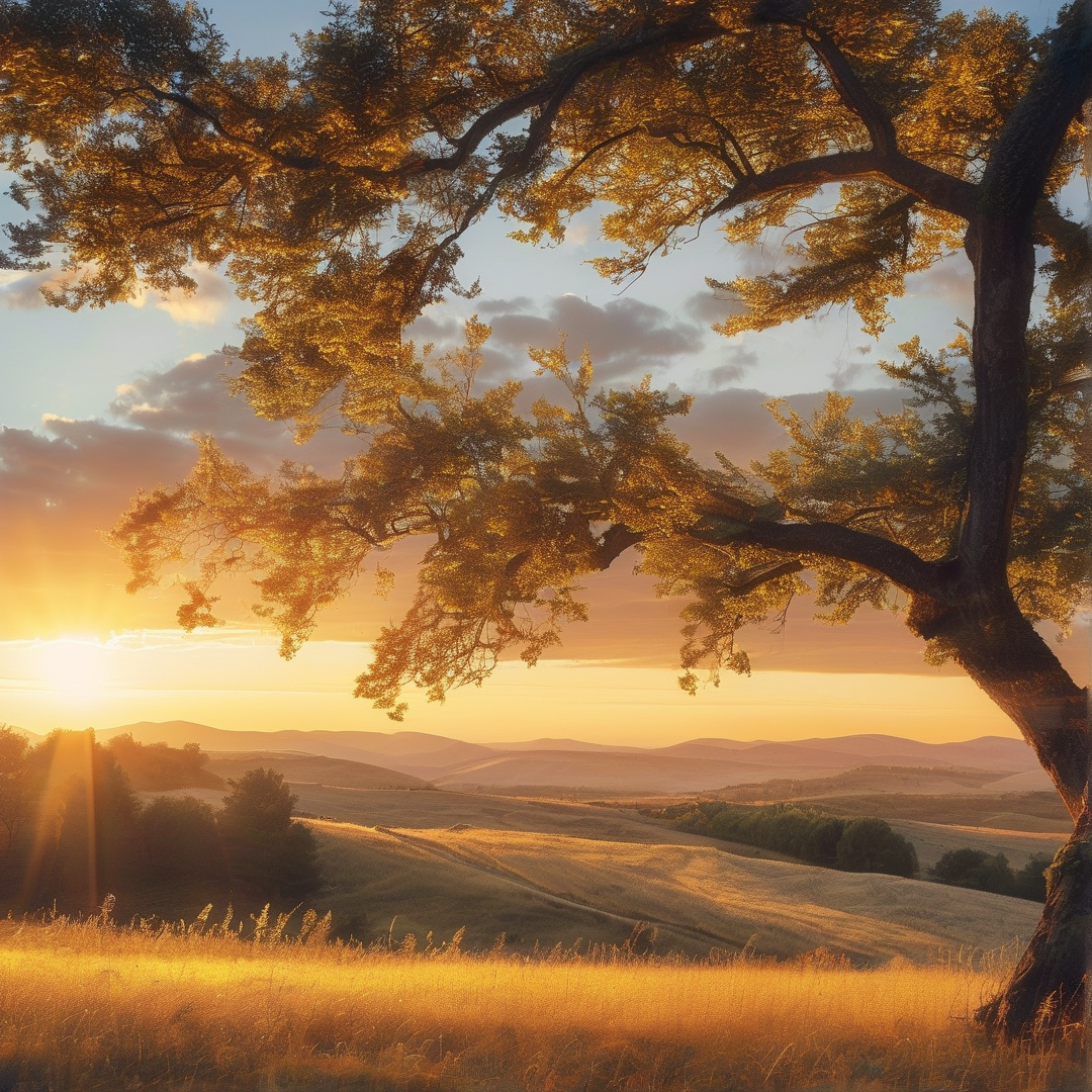 Sunset Over Golden Hills