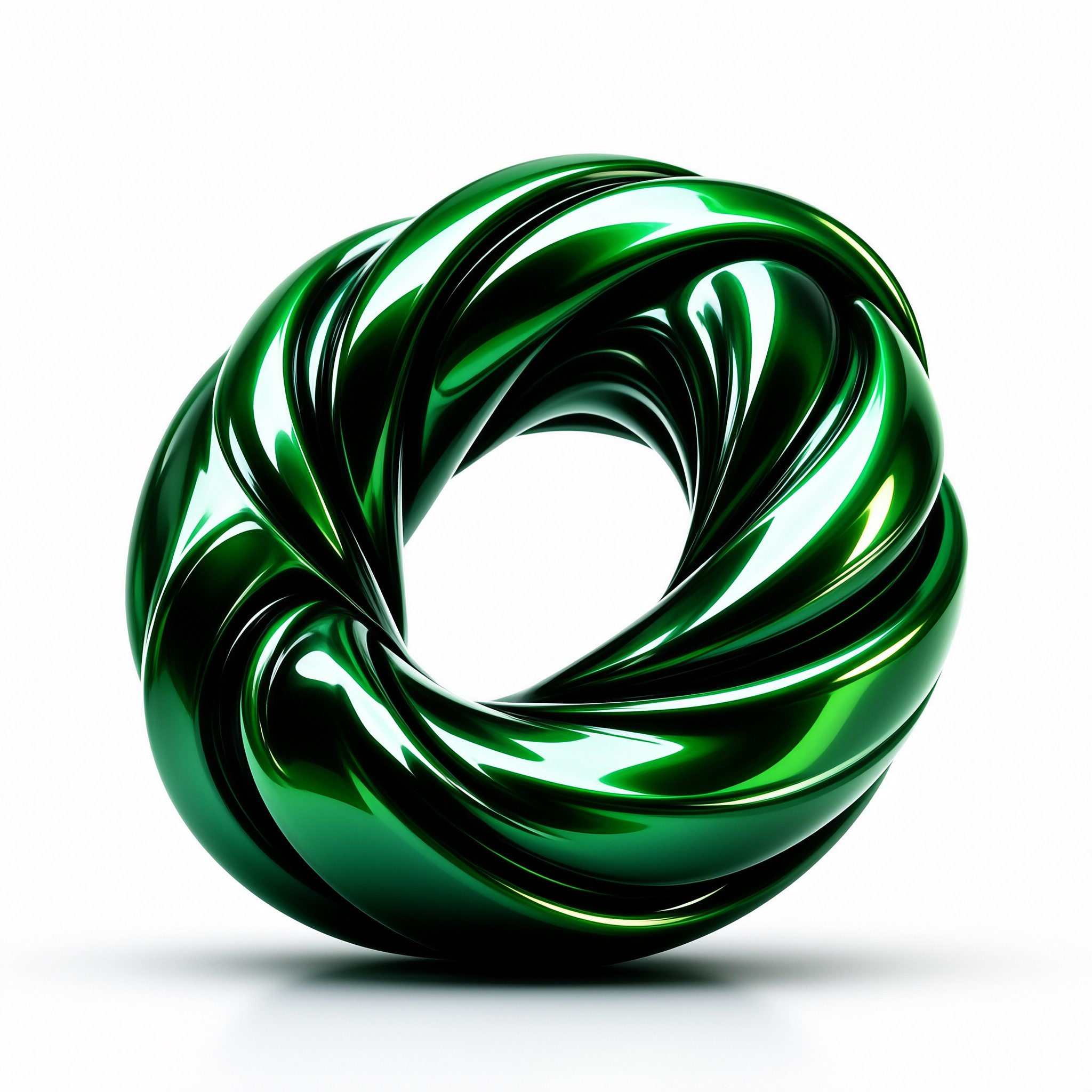 Glossy Green Twisted Ring