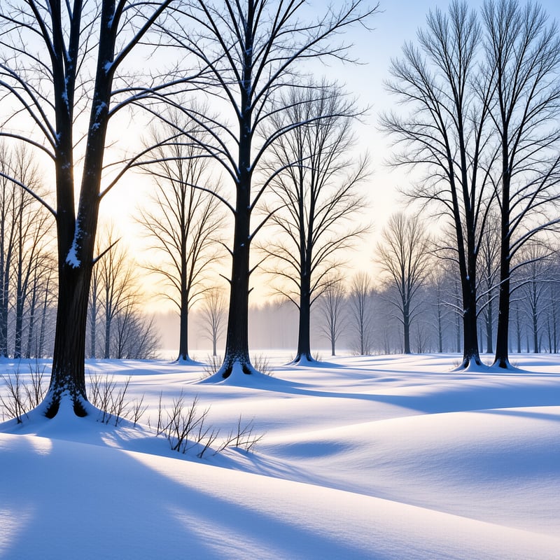 Winter Forest at Sunrise