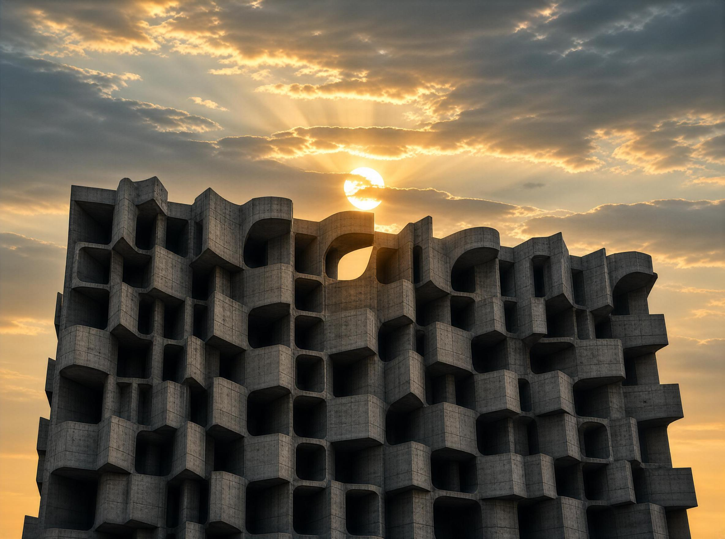 Modern Architecture at Sunset