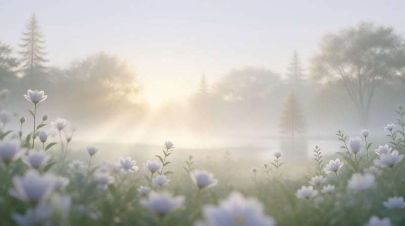 Misty Meadow at Sunrise
