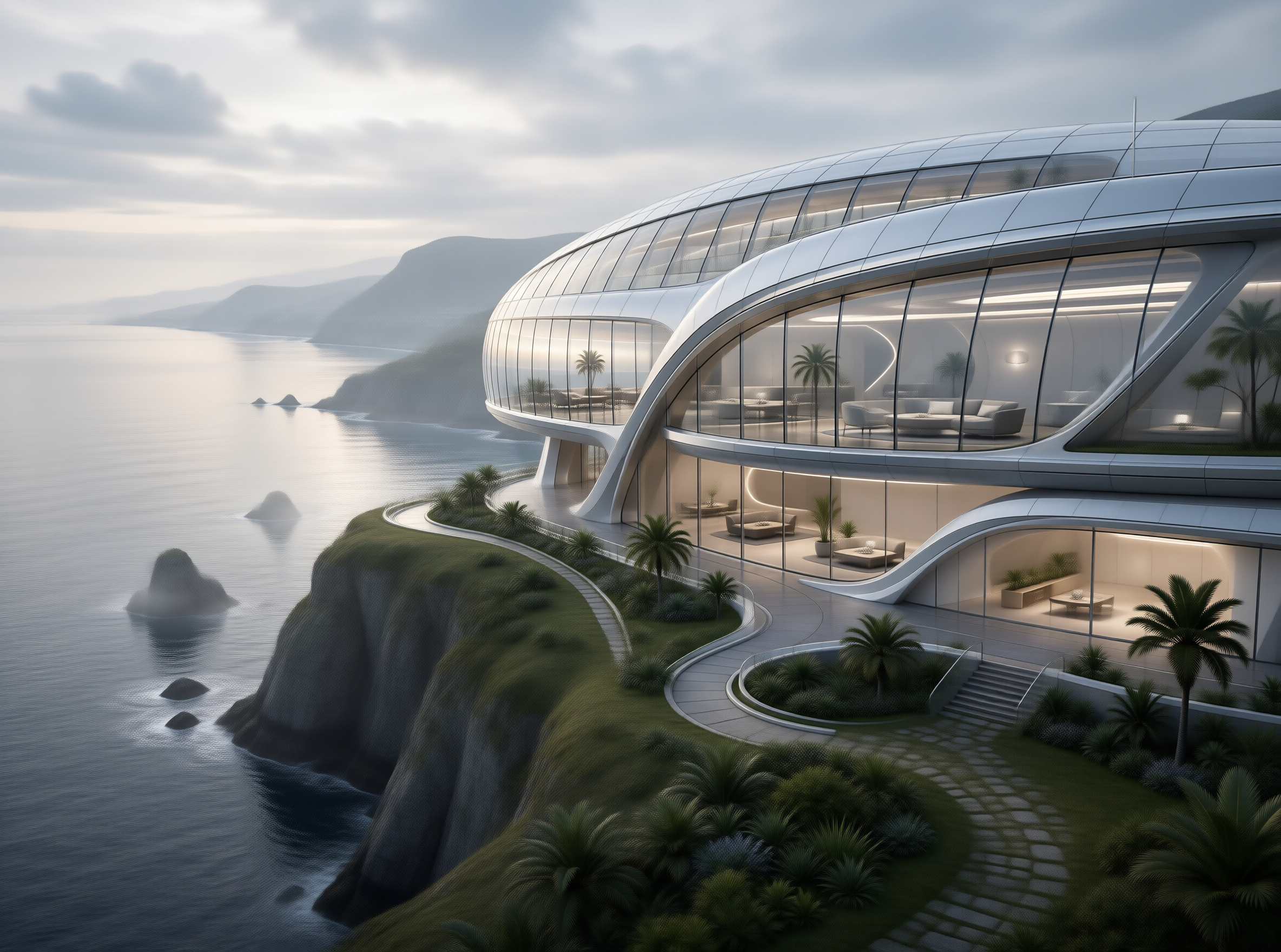 Futuristic Cliffside Villa