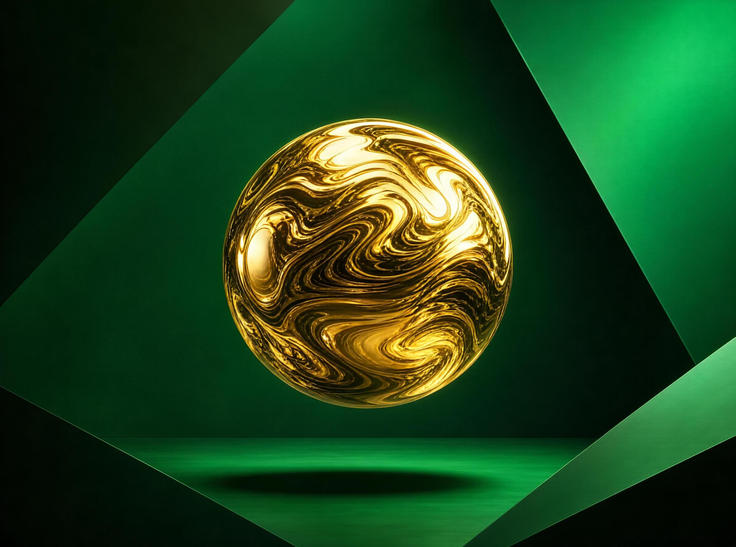Golden Swirling Sphere