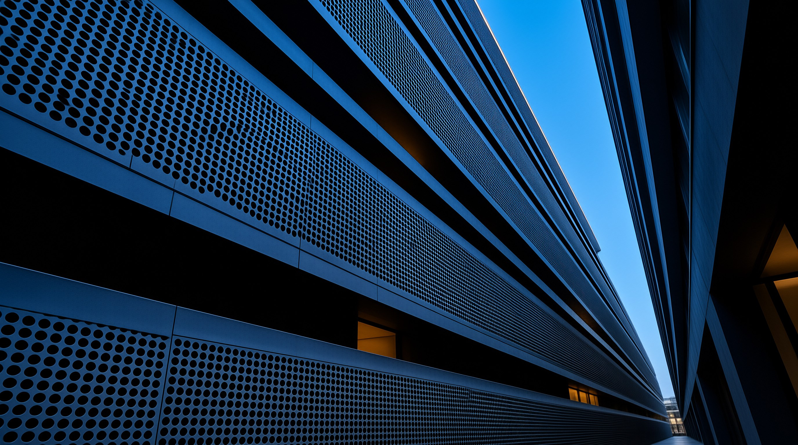 Modern Blue Building Facade