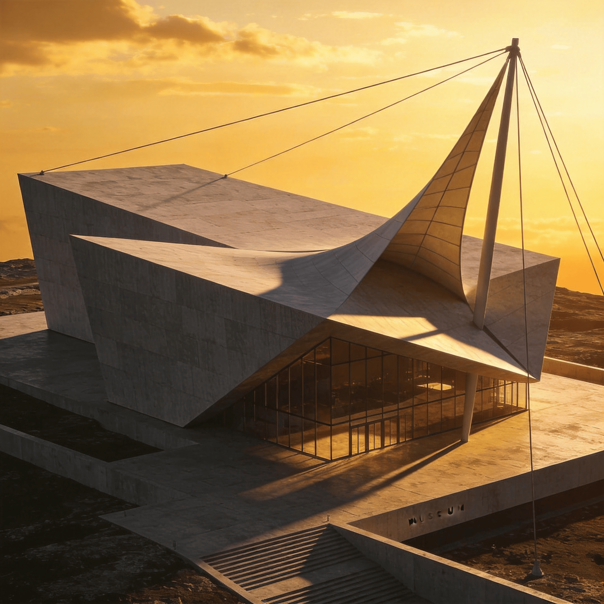 Museum in Golden sunset