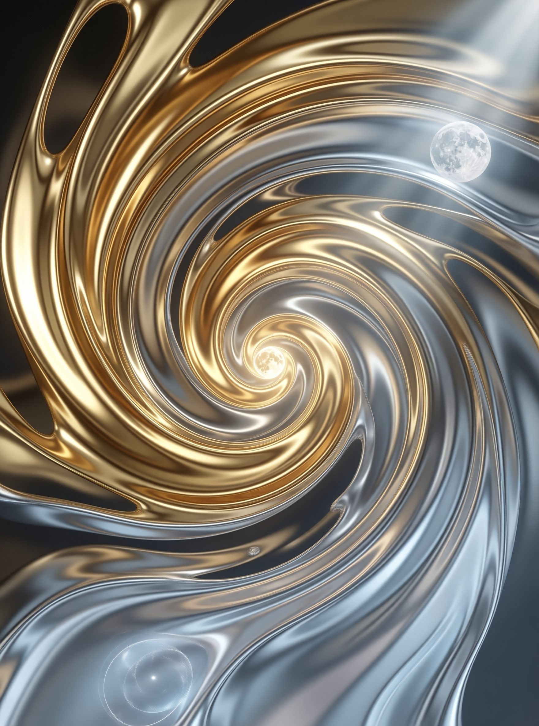 Liquid Gold and Silver Swirl