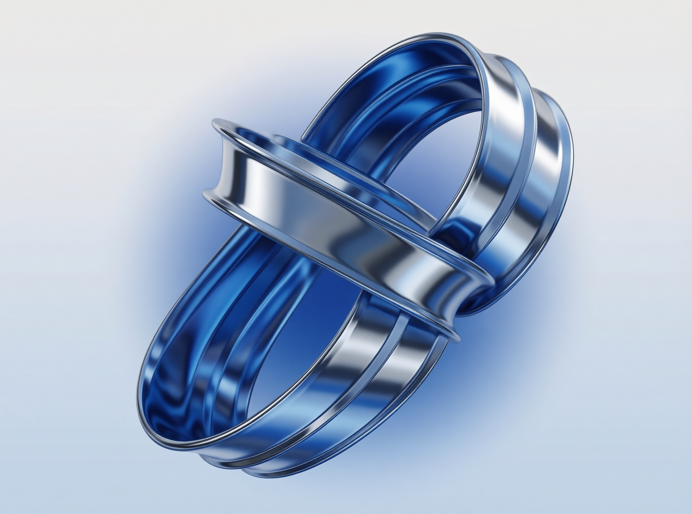Abstract Blue Metallic Rings