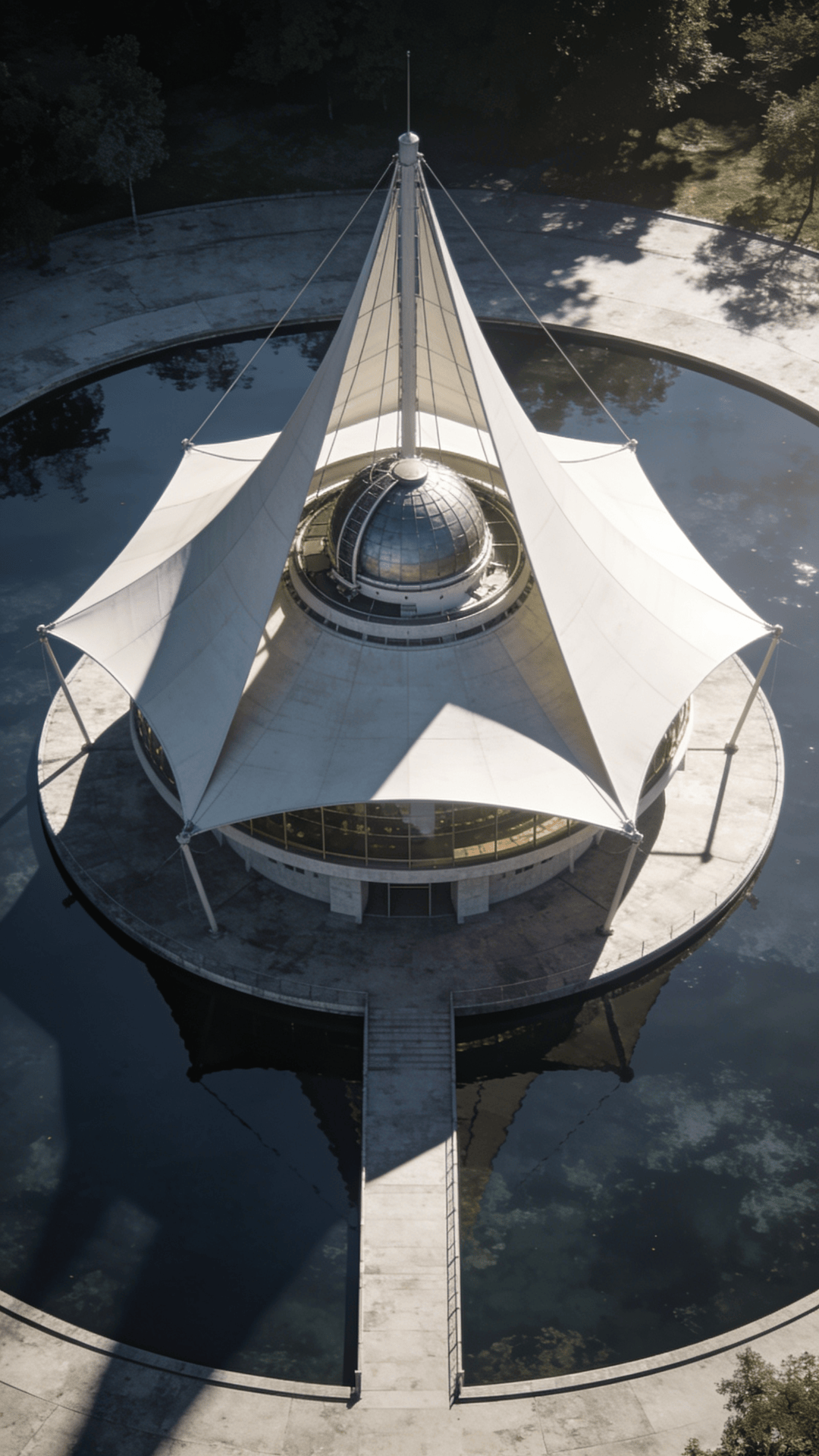 Observatory with Tensile Structure — Reflecting Pool