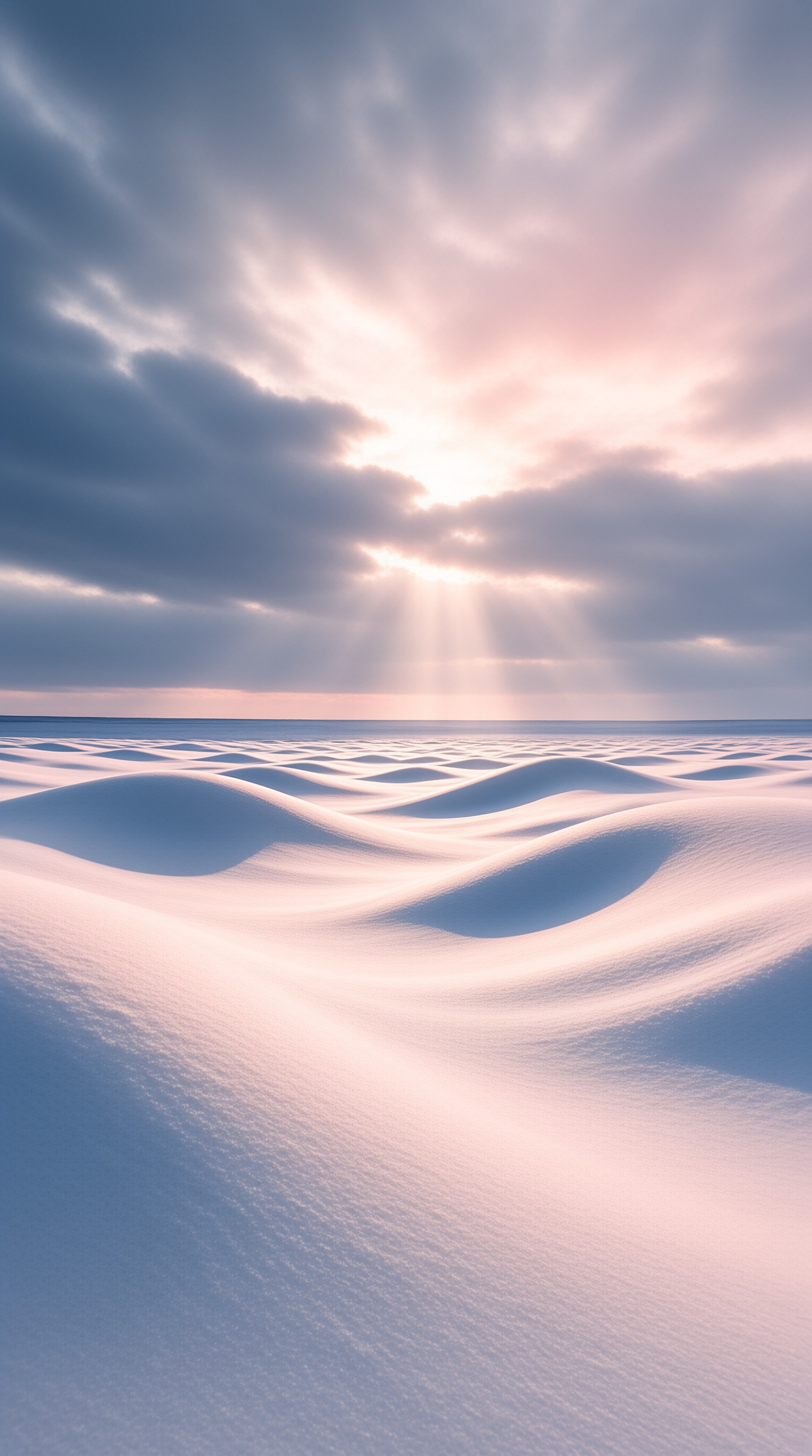 Sunlight on Snowy Dunes