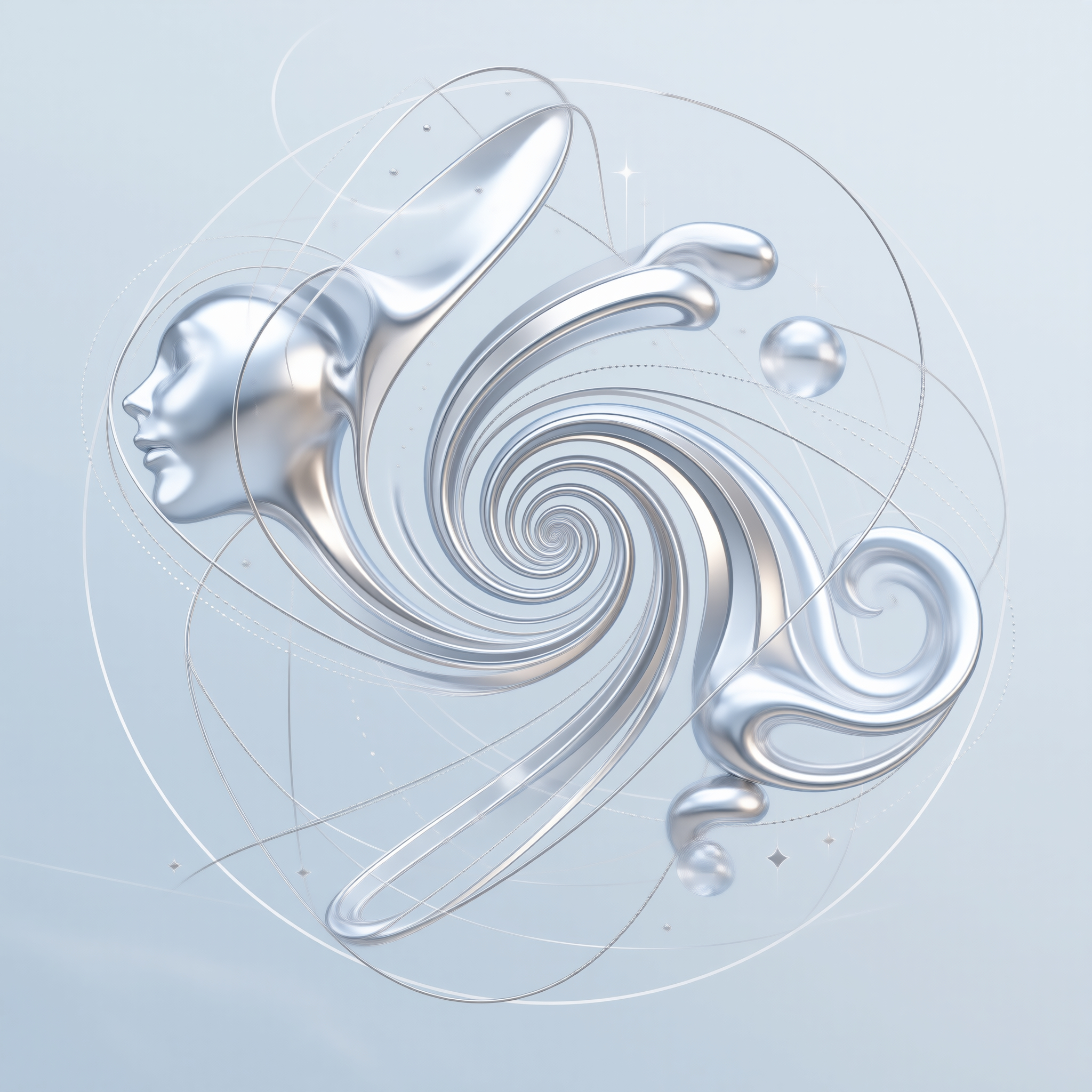 Chrome Spiral — Fluid Study