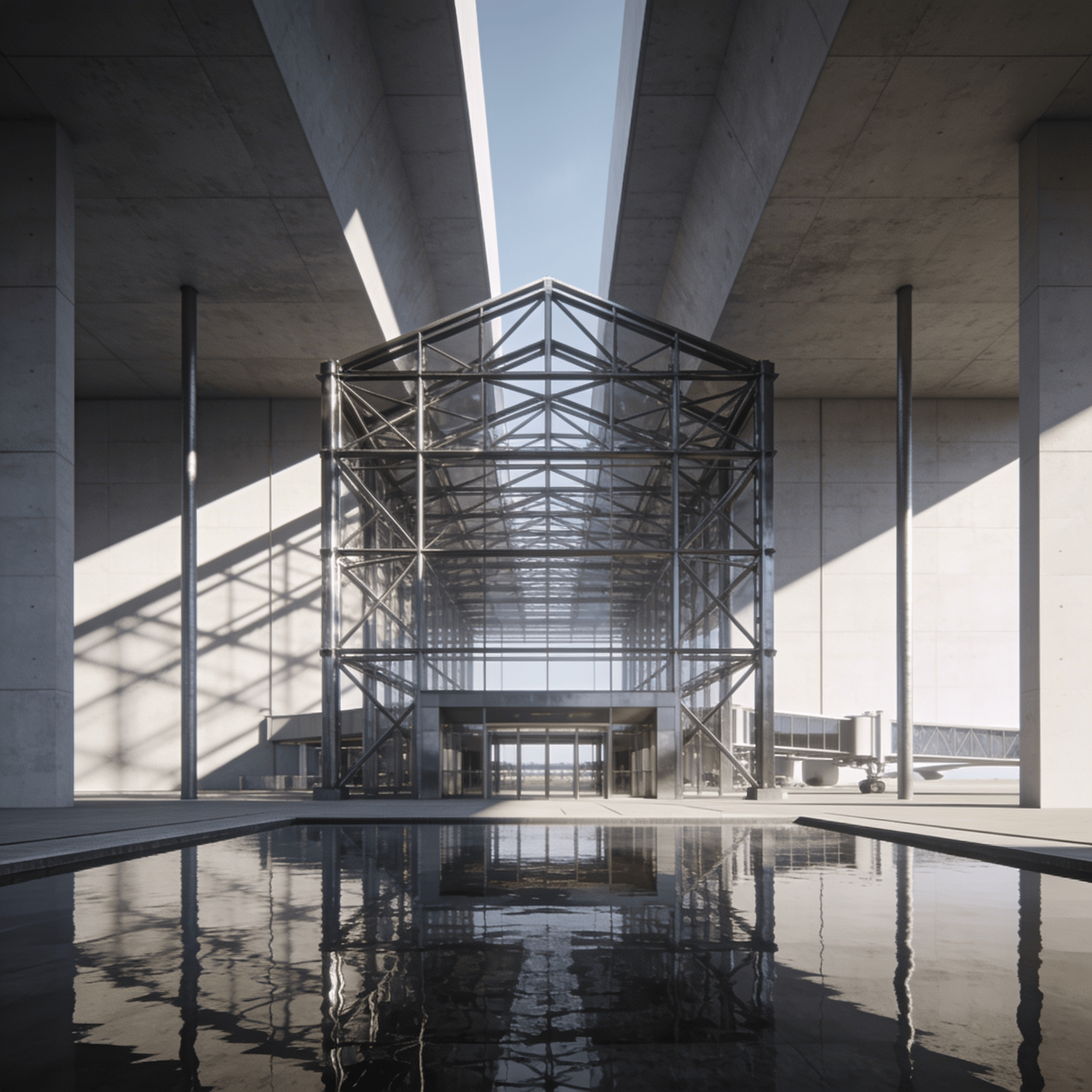 Terminal with Steel Frame — Reflecting Pool