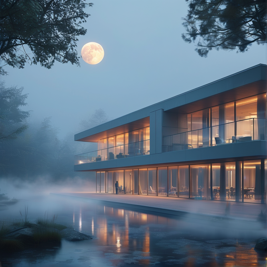 Moonlit Modern Villa