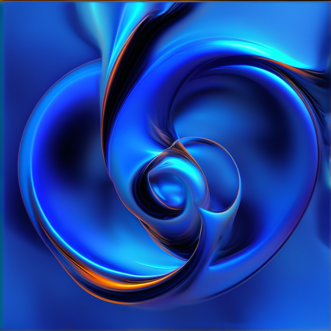Abstract Blue Liquid Swirl