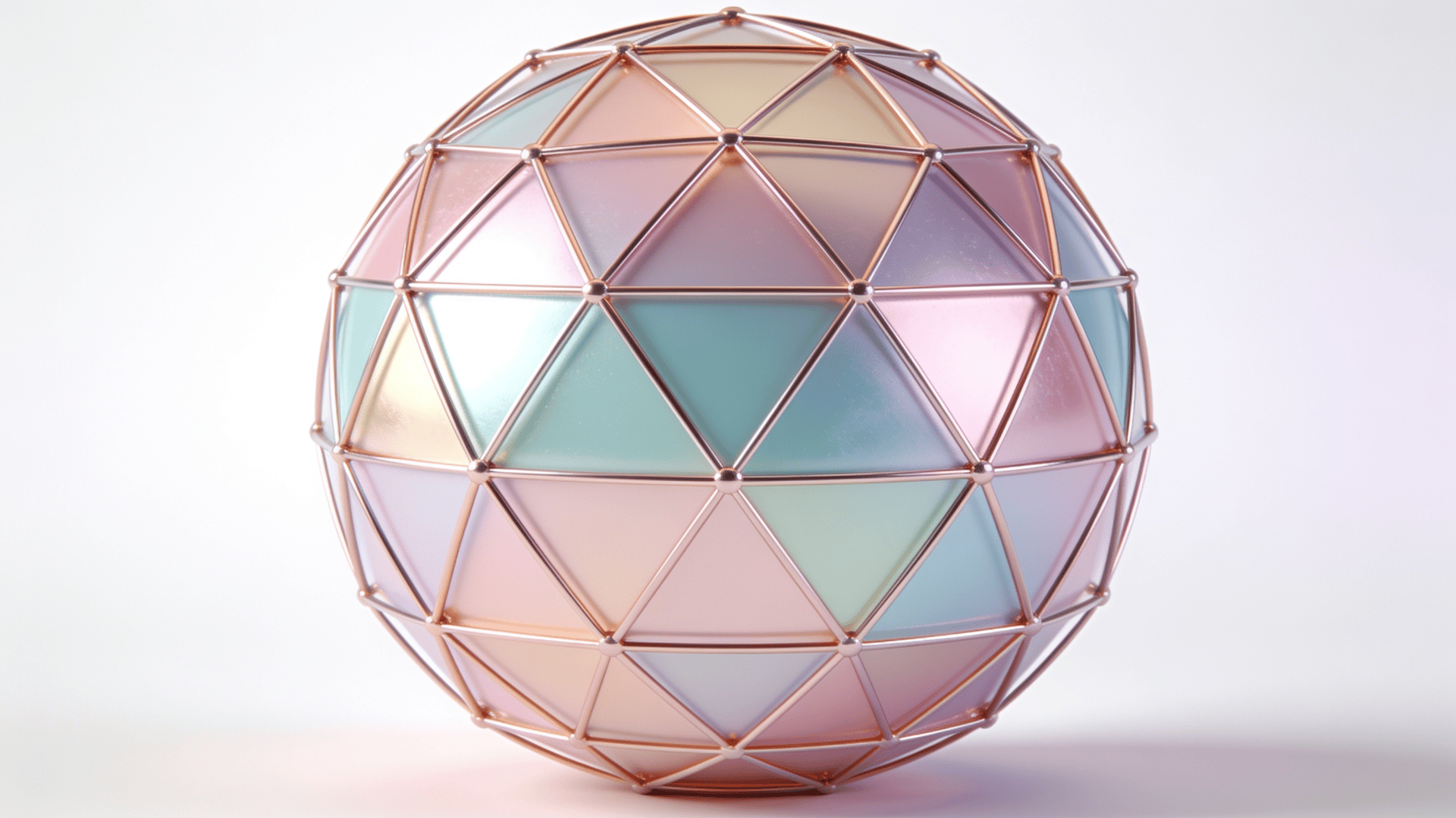 Metallic, Pastel Geometric Sphere