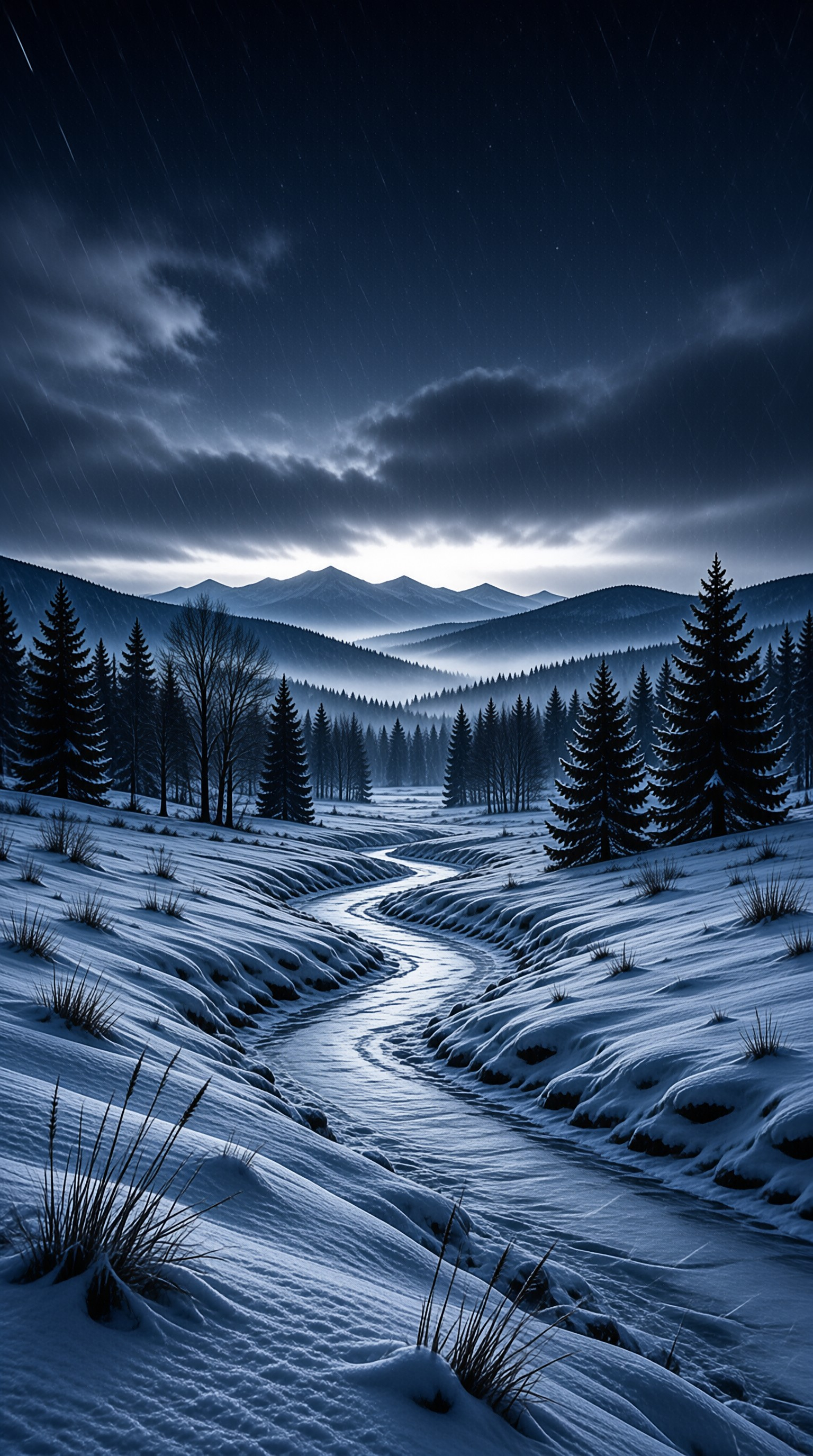 Winter River Landscape