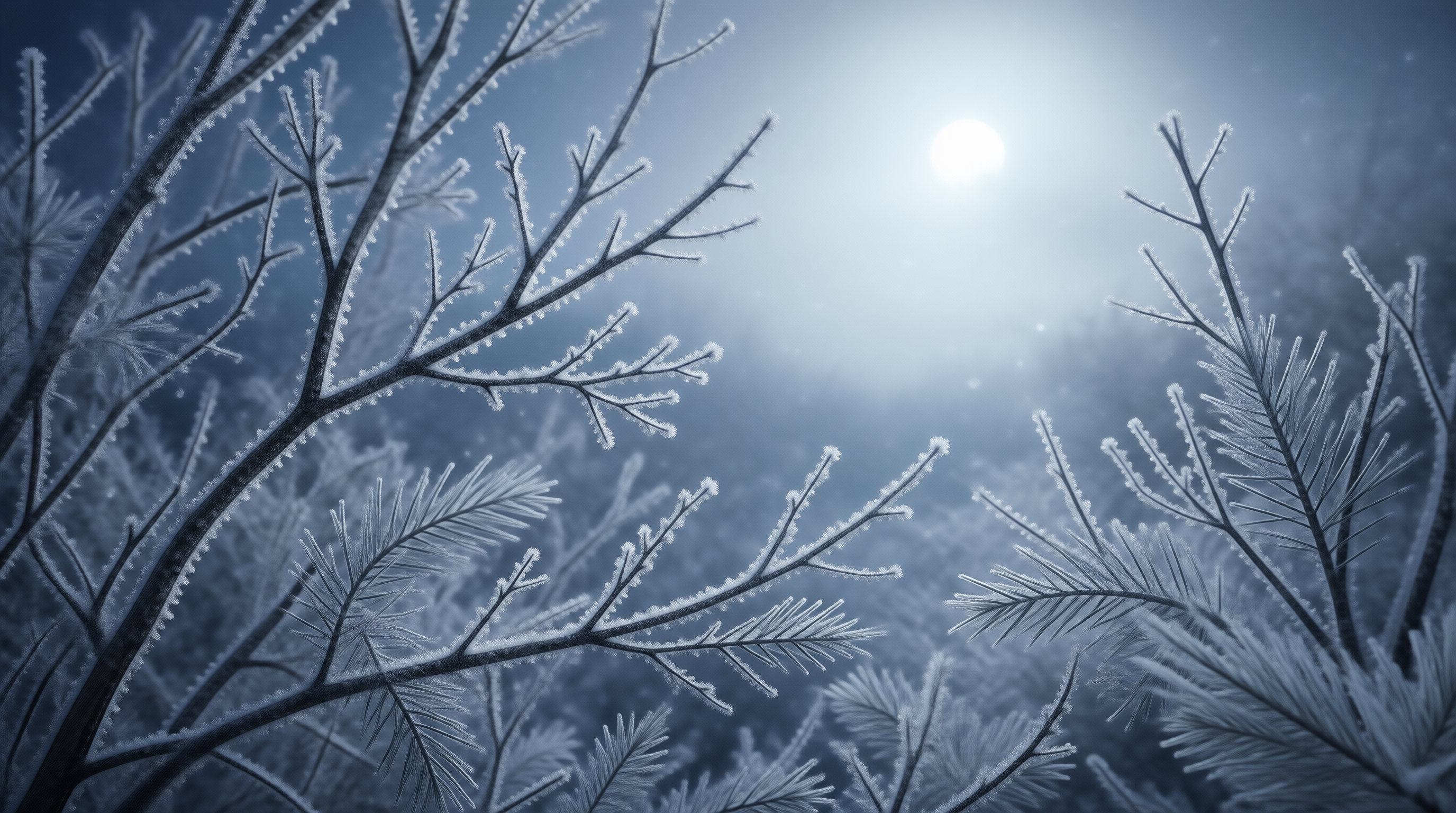 Frosty Winter Branches in Misty Light