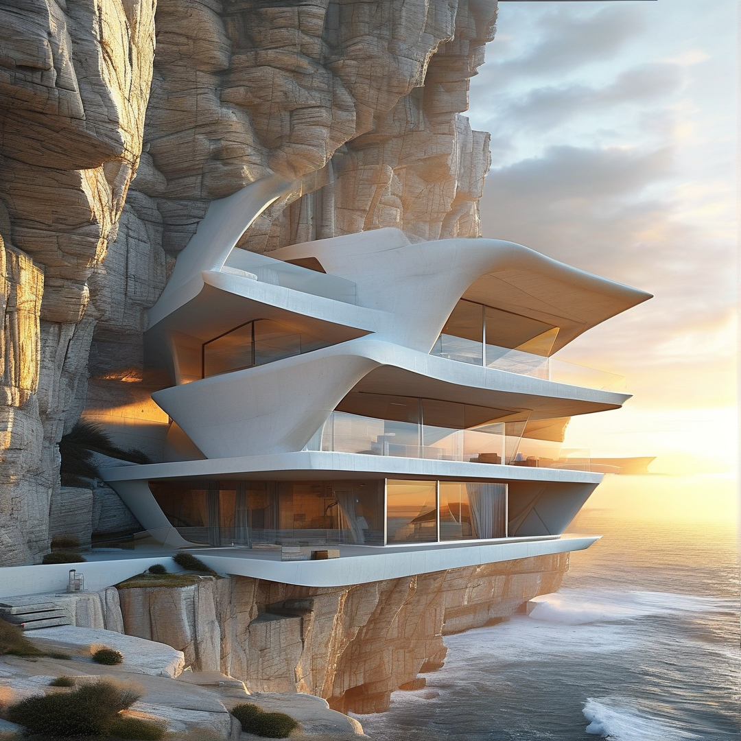 Futuristic Cliffside Villa