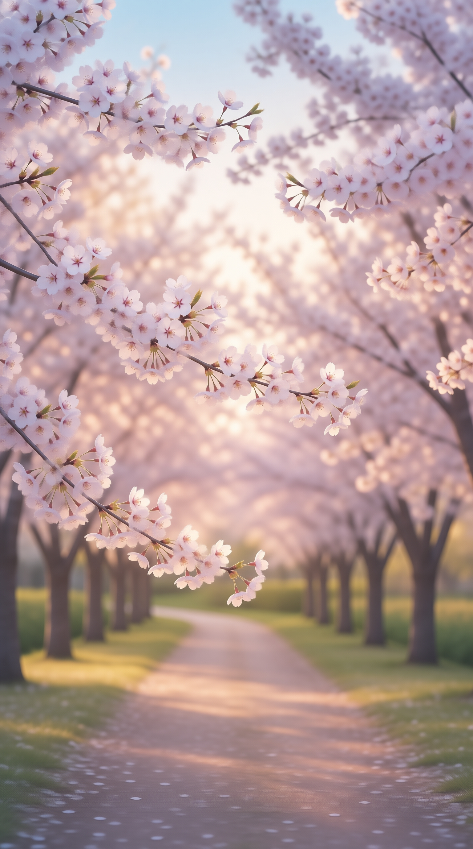 Cherry Blossom Path in Spring