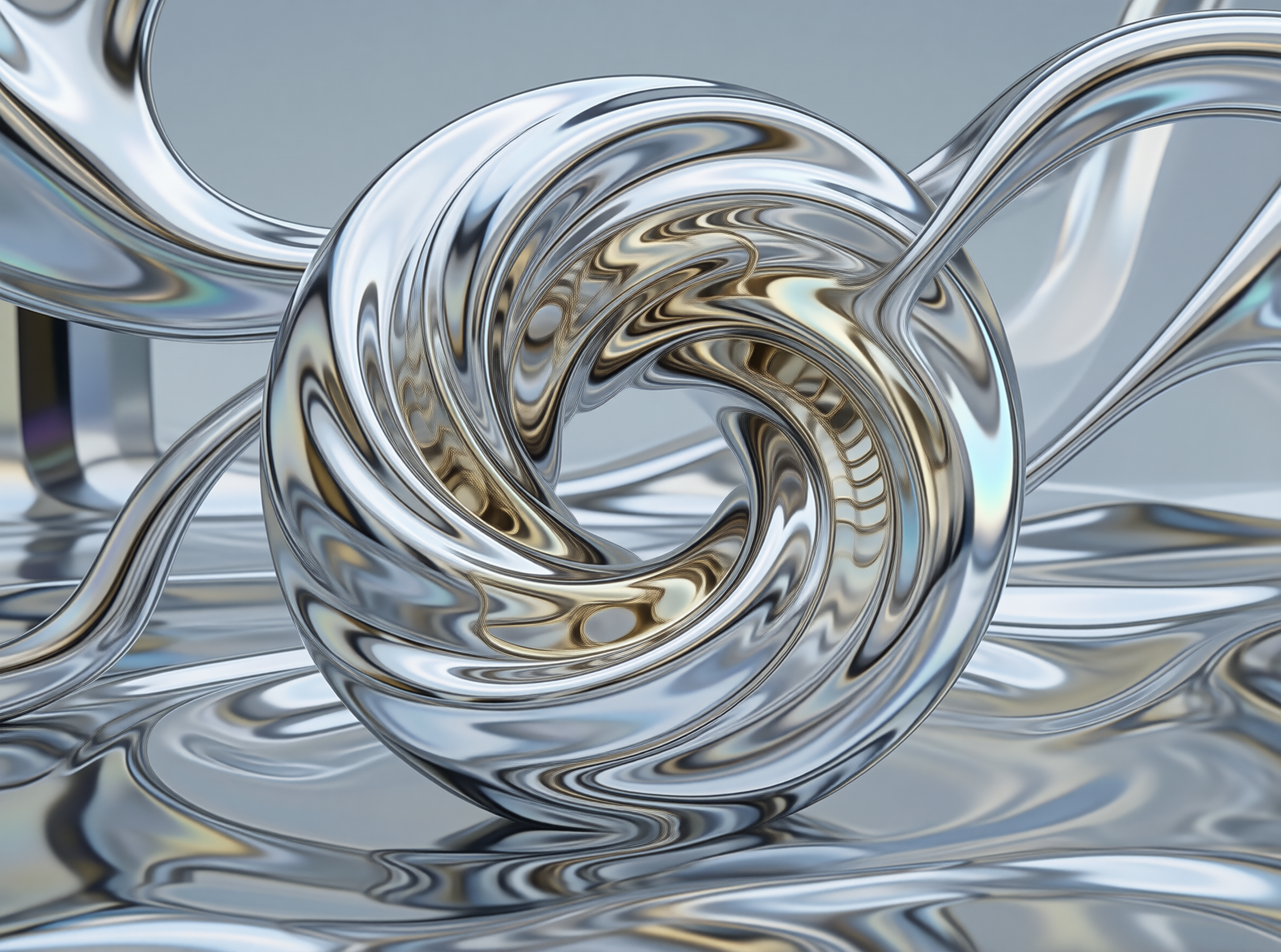 Chrome Fluid Sculpture