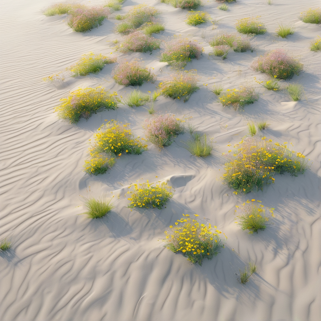 Sand Dunes with Flowers