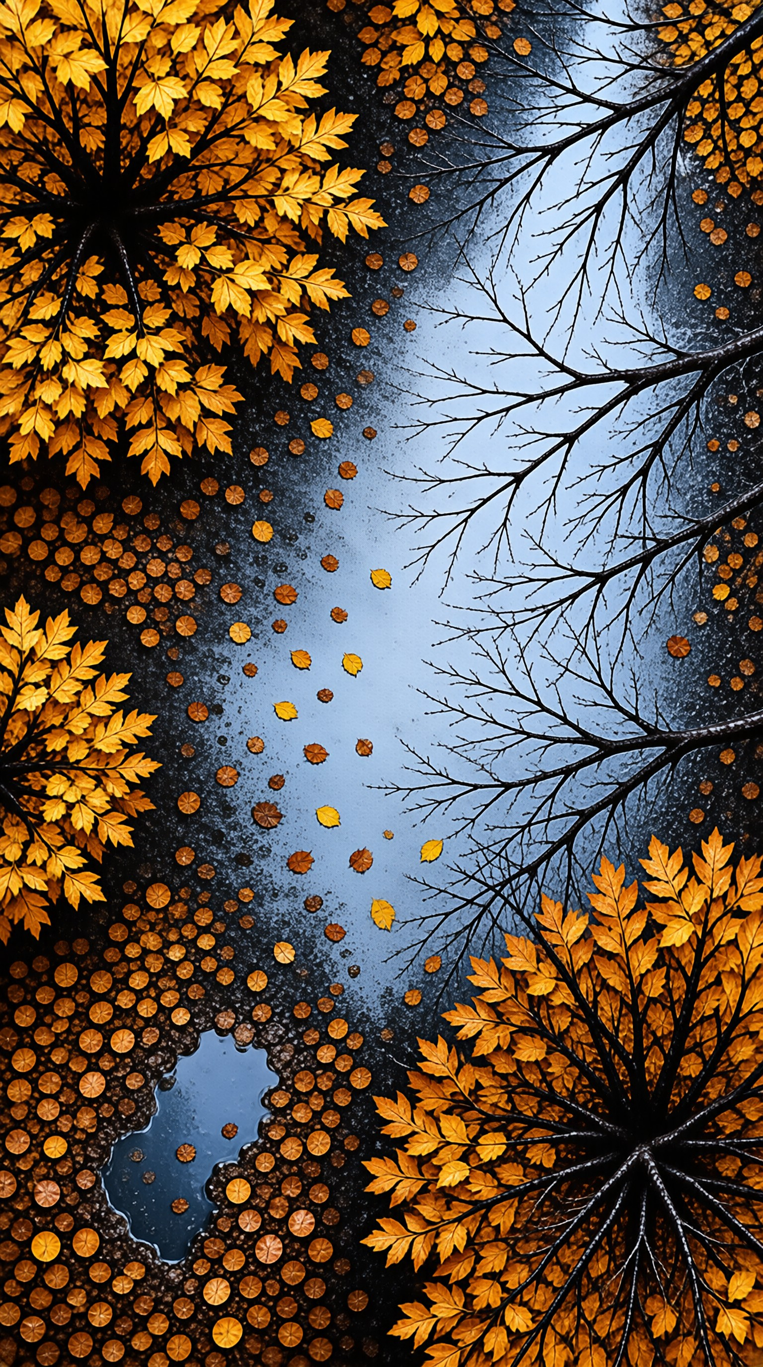 Autumn Path with Leaves