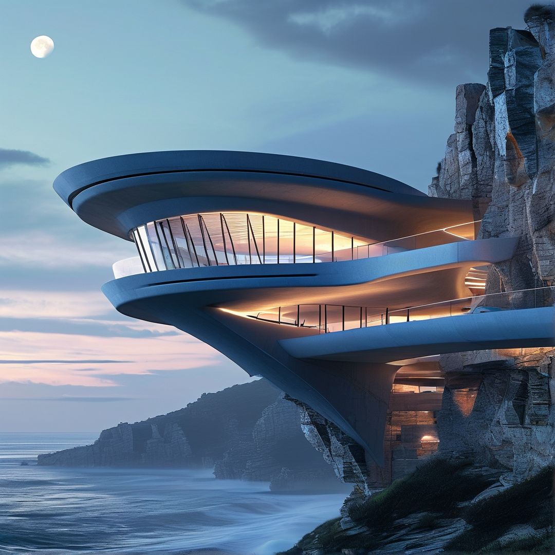 Futuristic Cliffside Villa