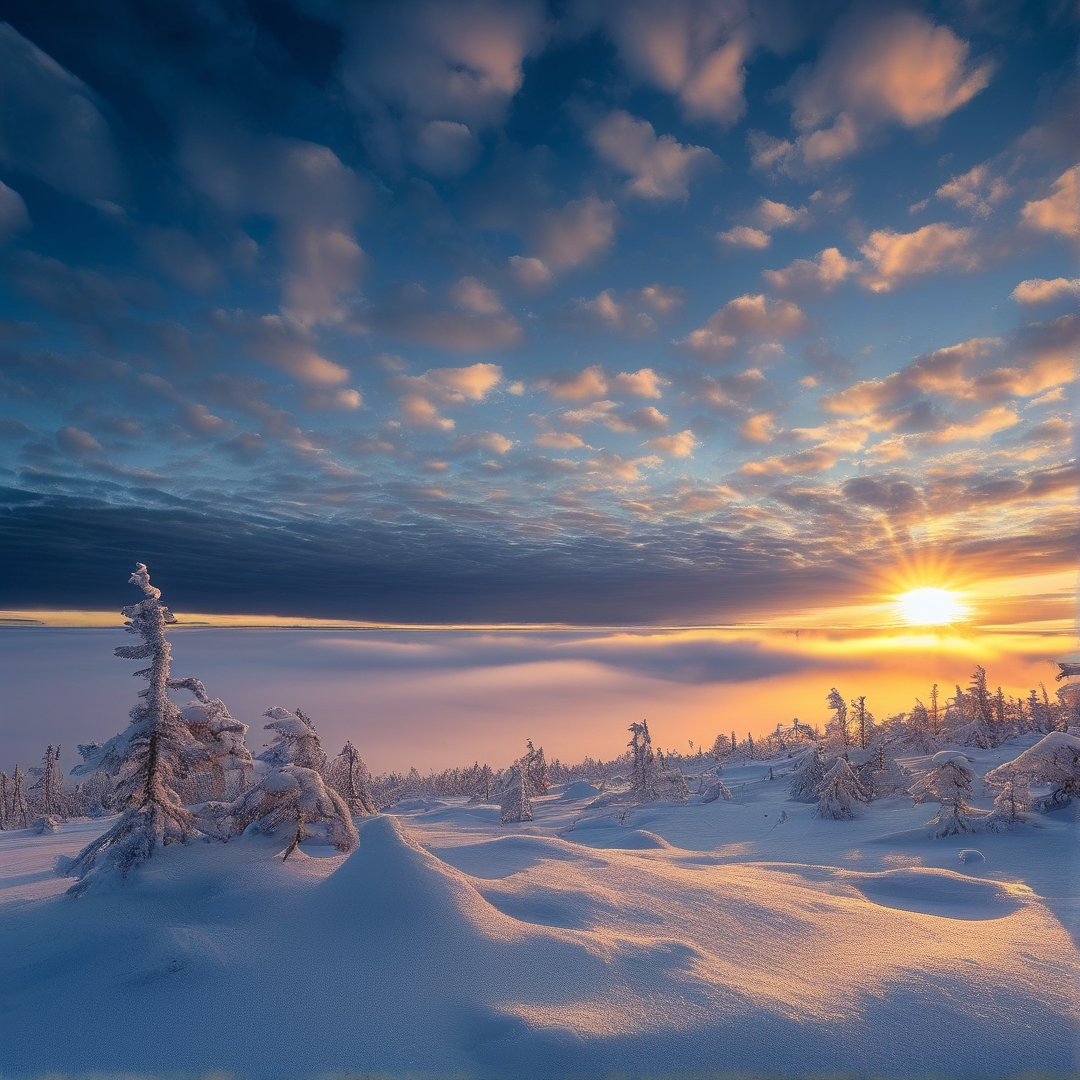Snowy Mountain Sunrise