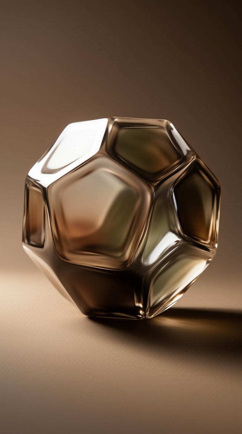 Amber Geometric Crystal