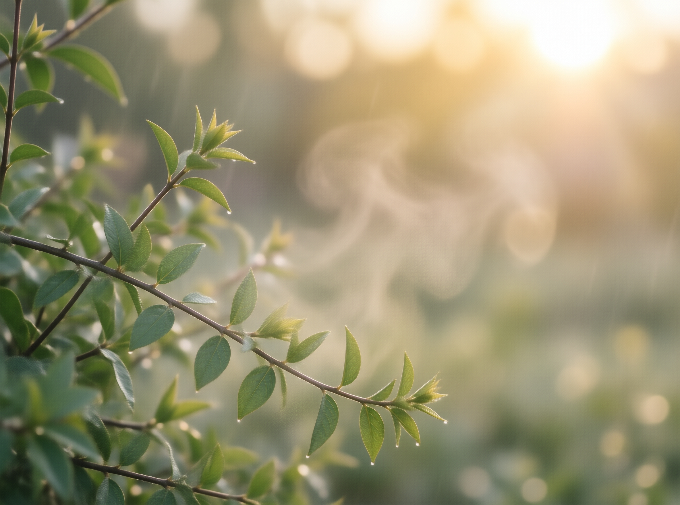 Sunlit Green Leaves