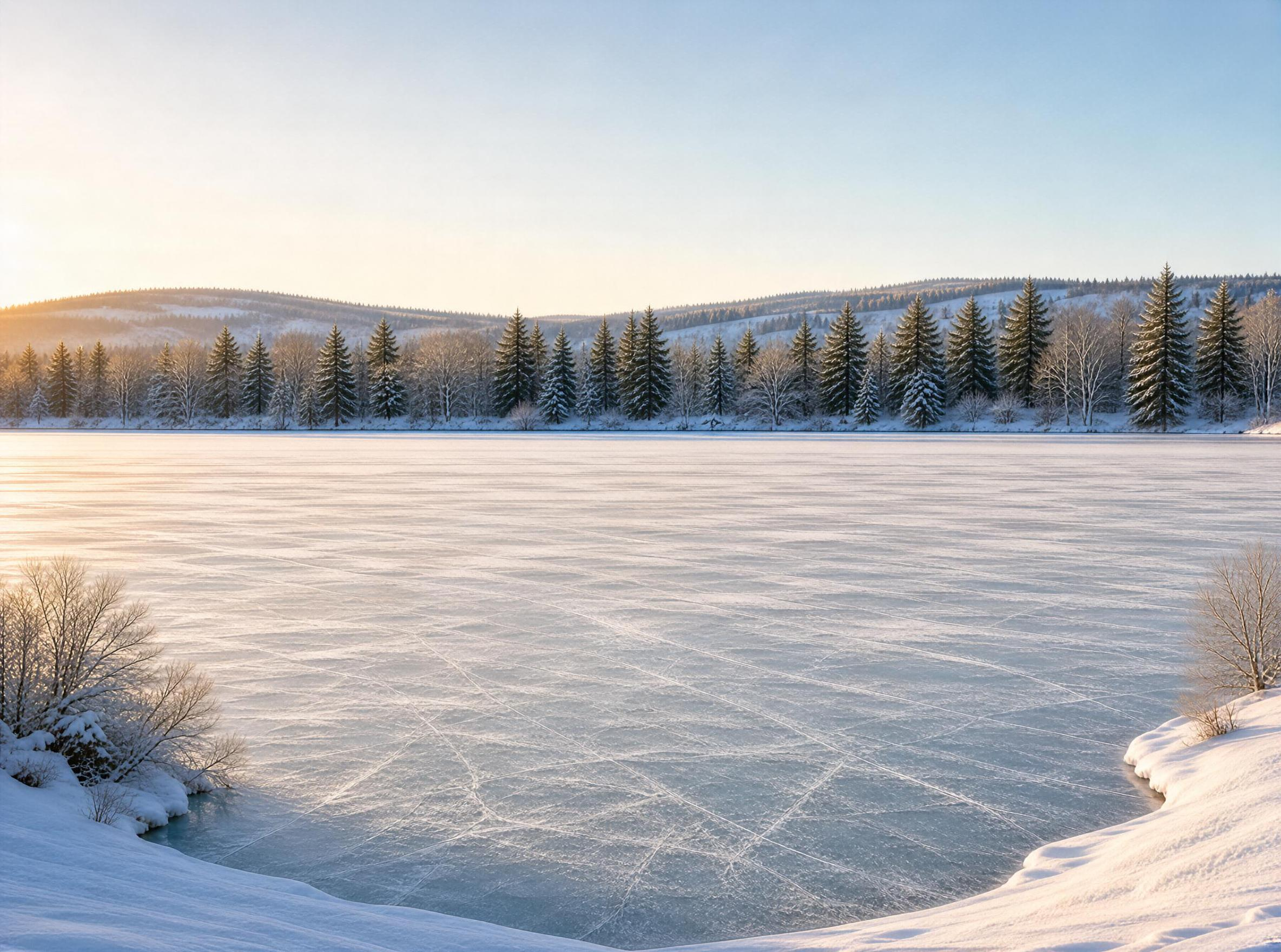 Frozen Lake Winter Landscape