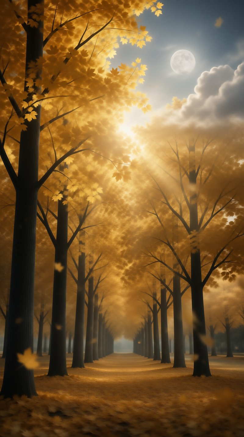 Golden Autumn Forest Path