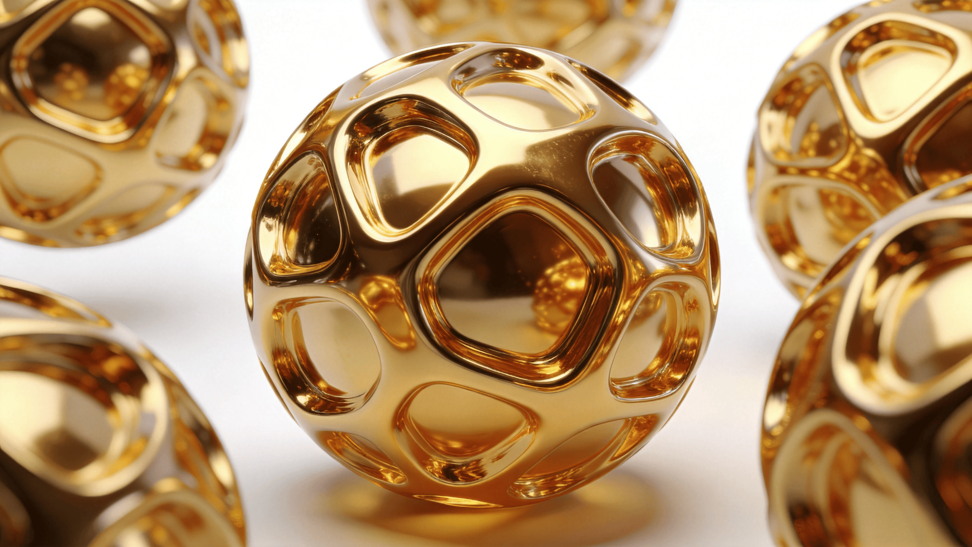 Liquid Gold Geometric Sphere Study