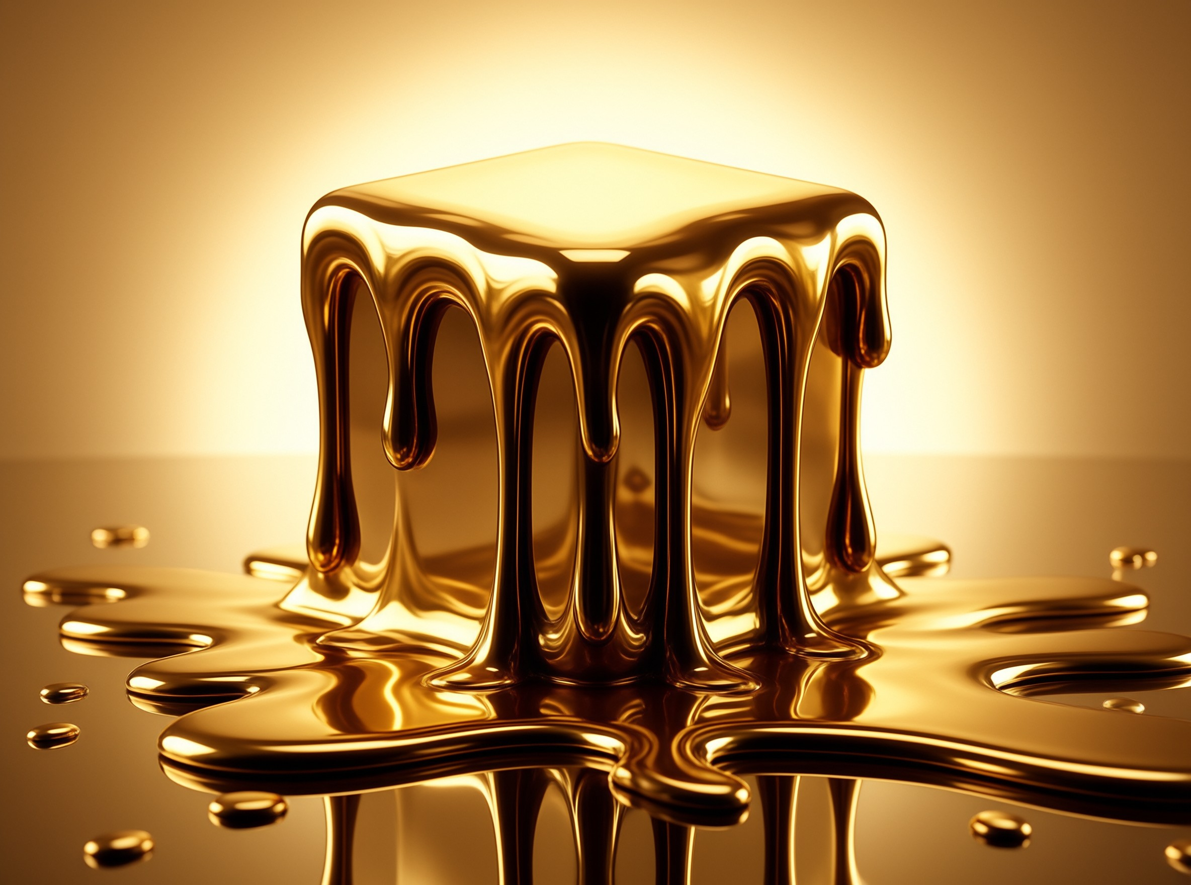 Melting Gold Cube
