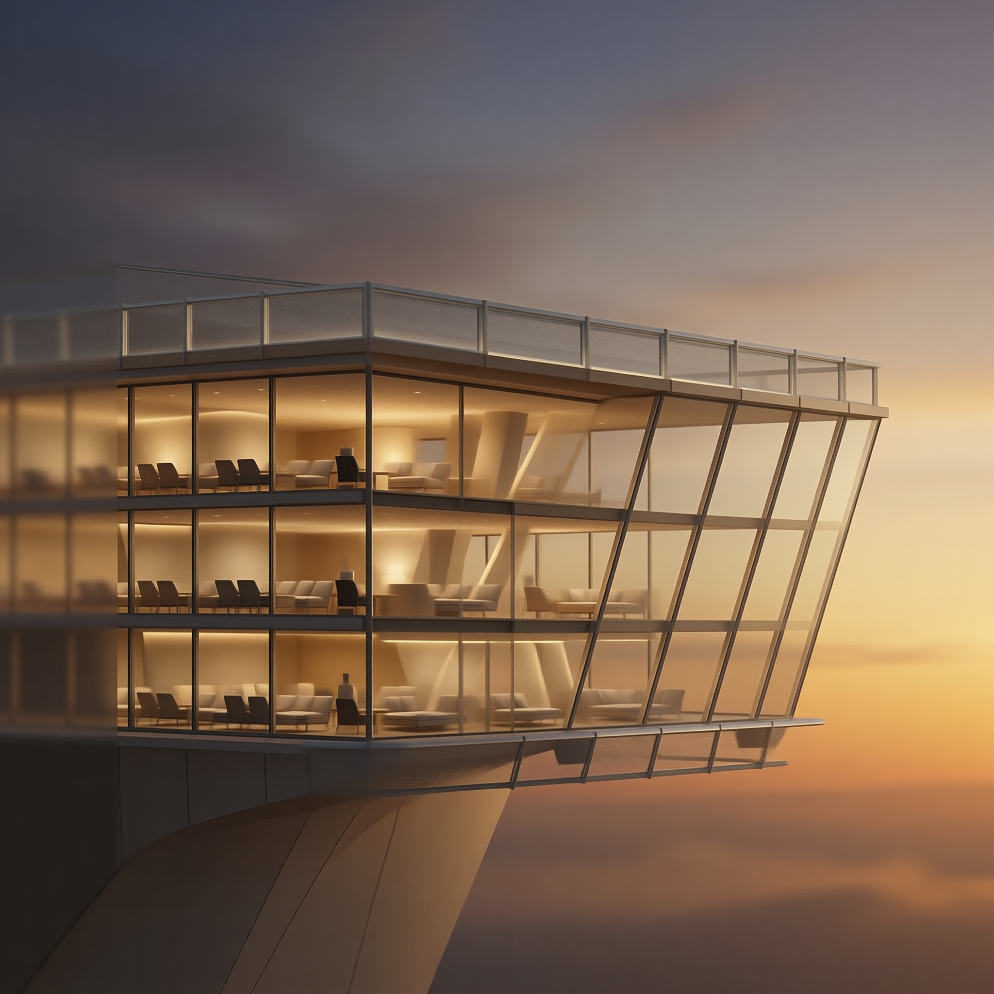 Modern Glass Sky Lounge