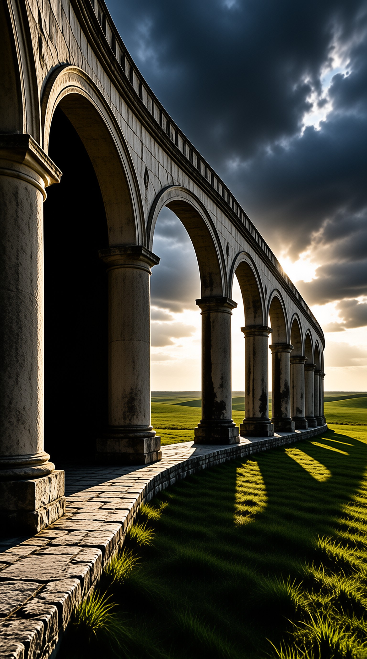 Ancient Aqueduct at Golden Hour