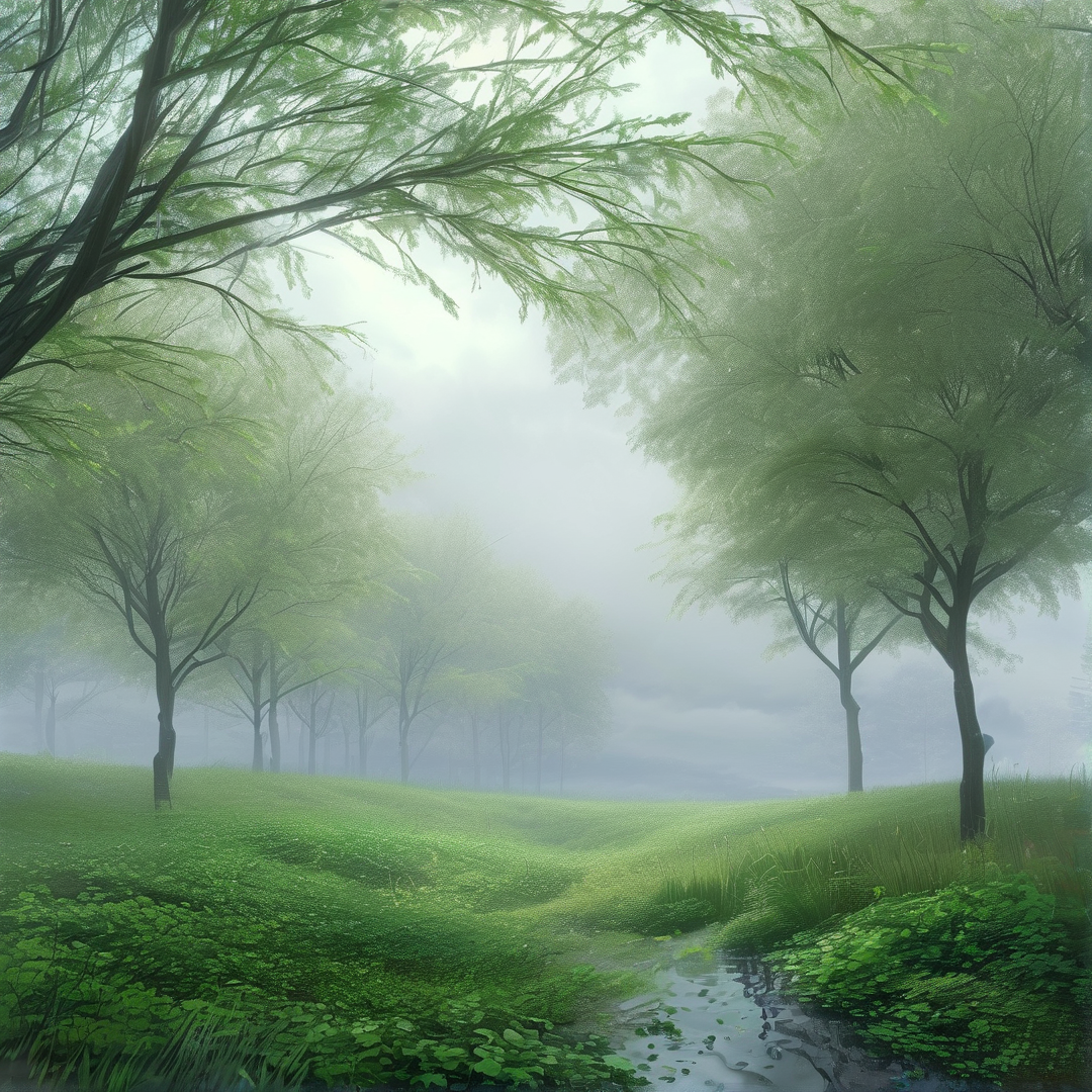 Misty Green Forest