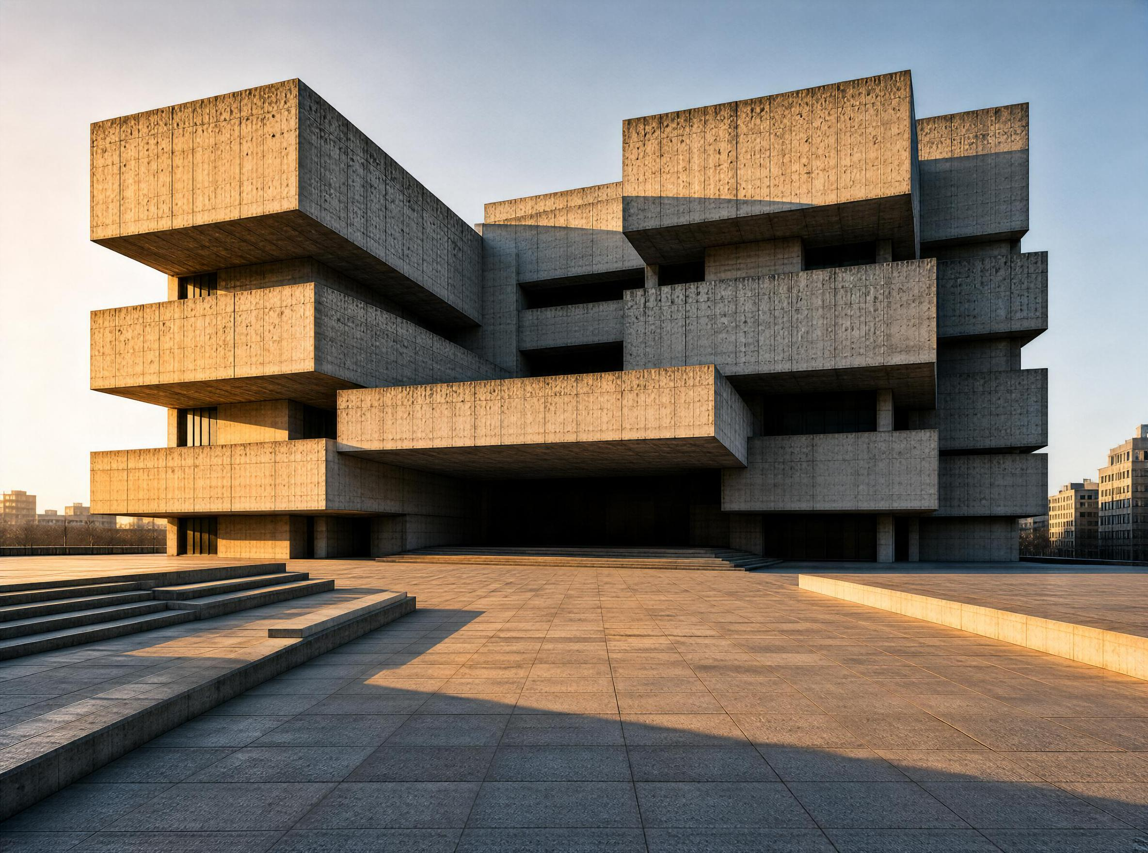 Brutalist Concrete Building
