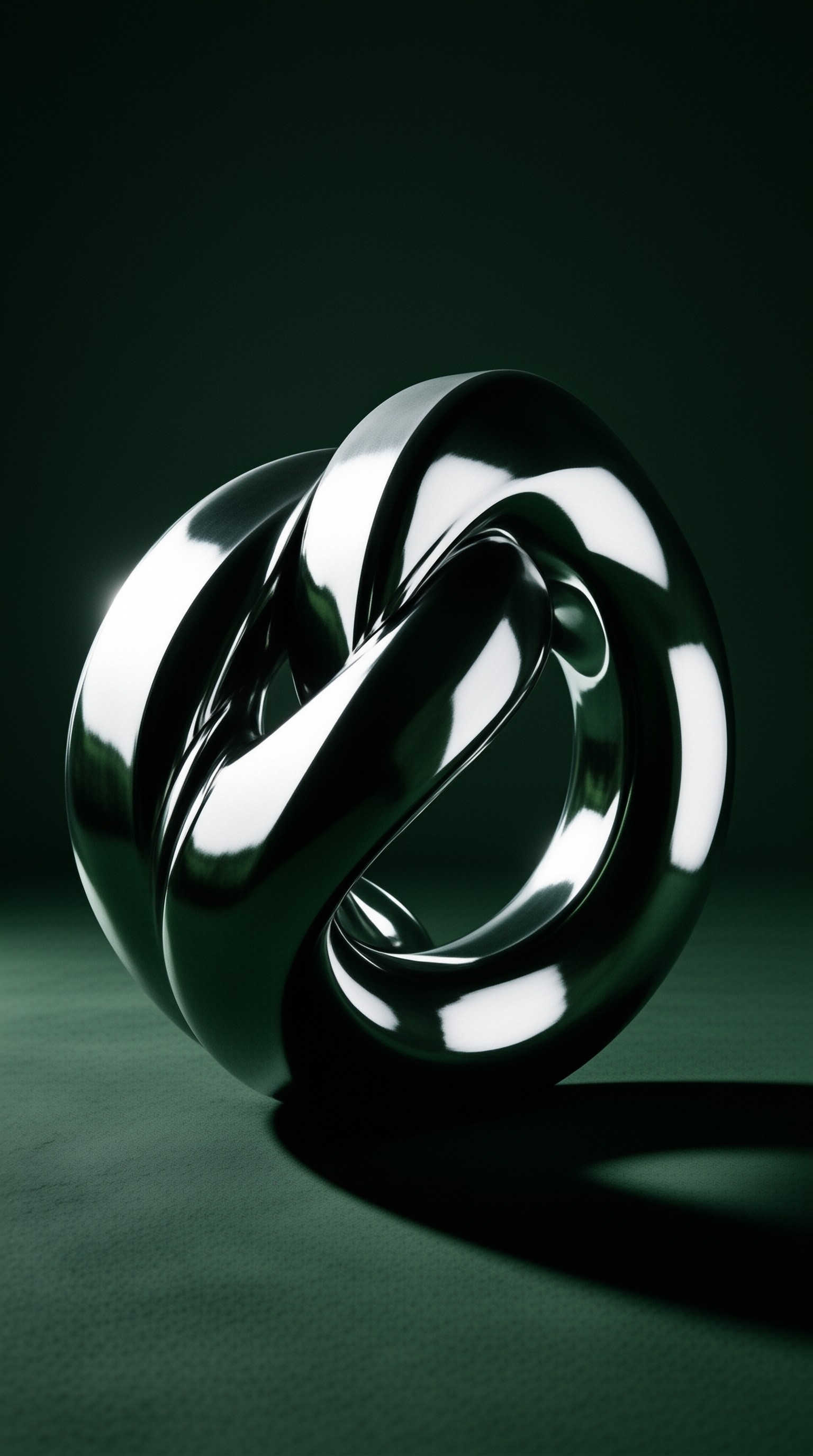Abstract Reflective Metal Knot