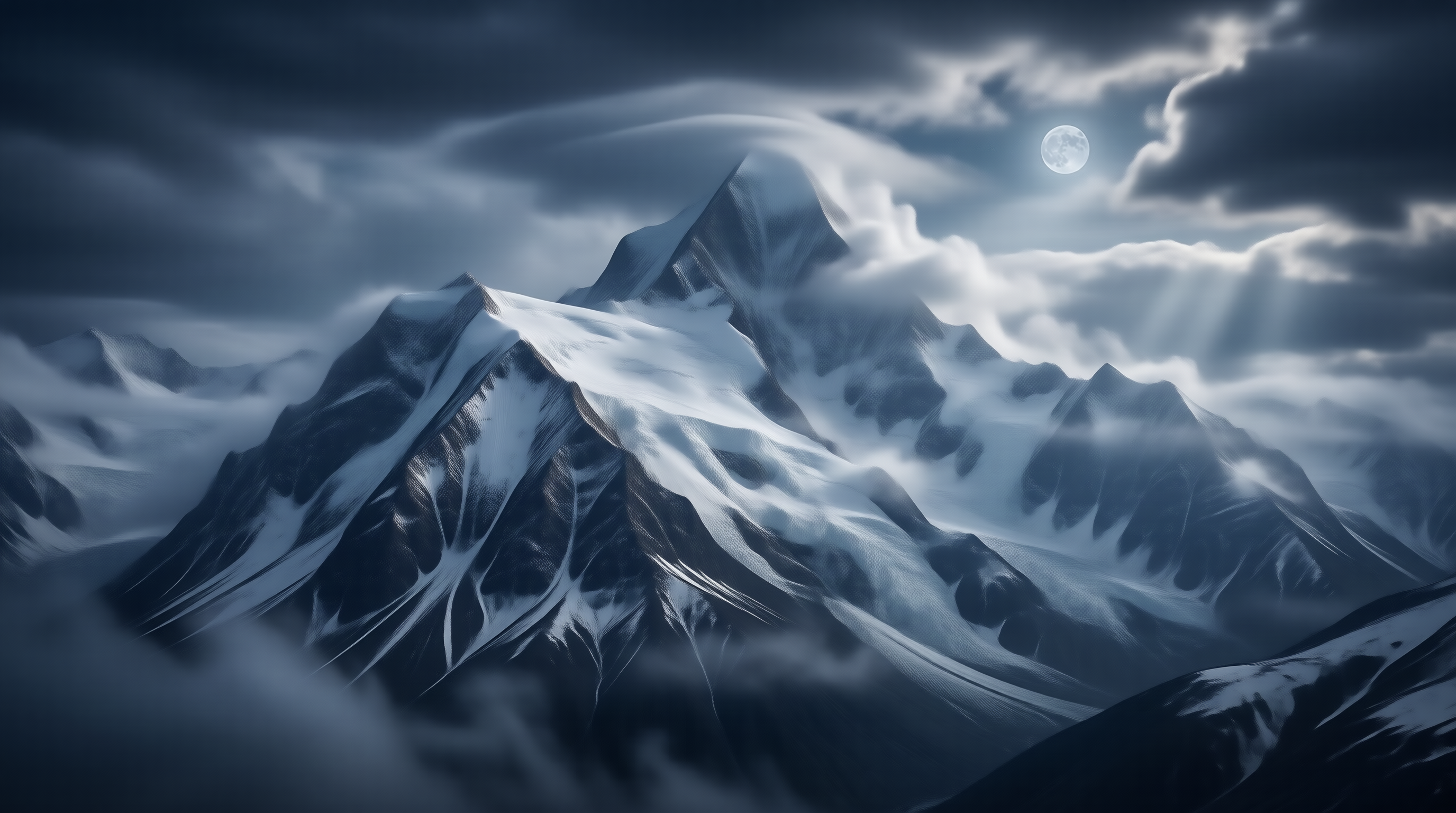 Moonlit Snowy Peaks