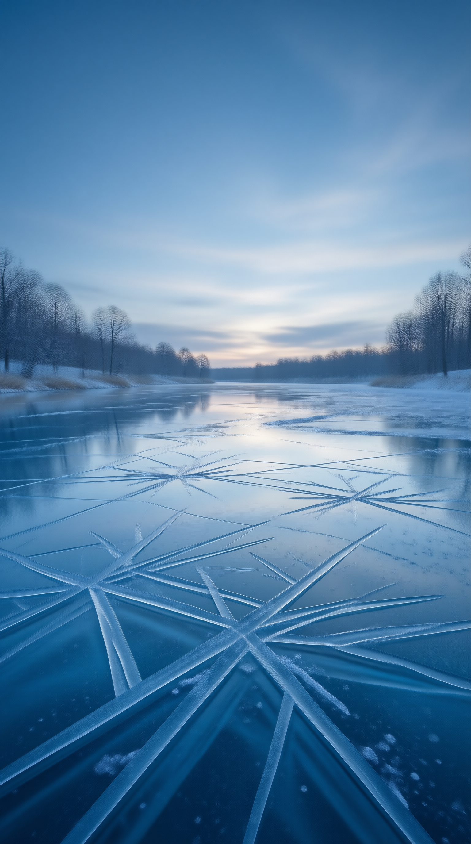Frozen River Ice Cracks