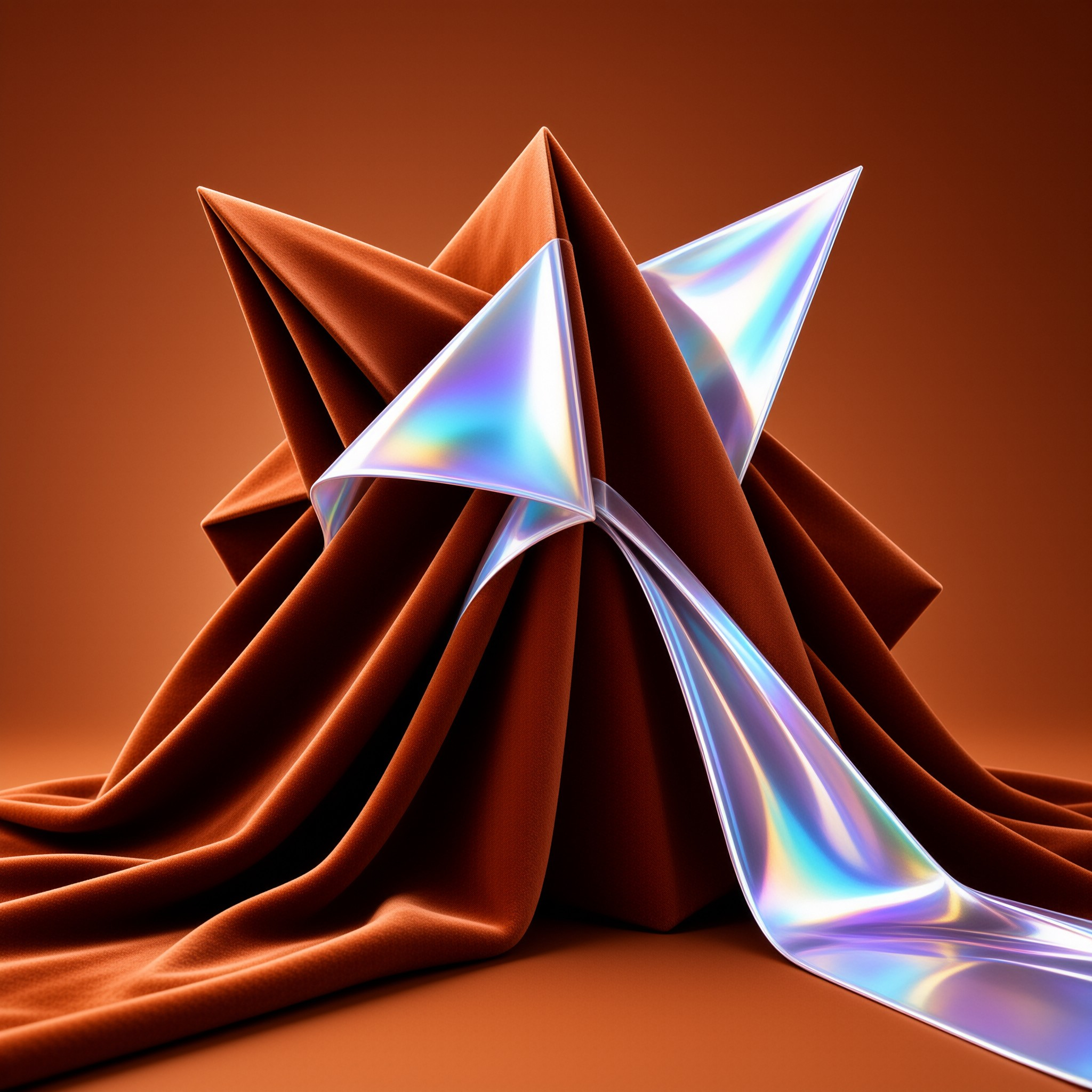 Iridescent Fabric Sculpture