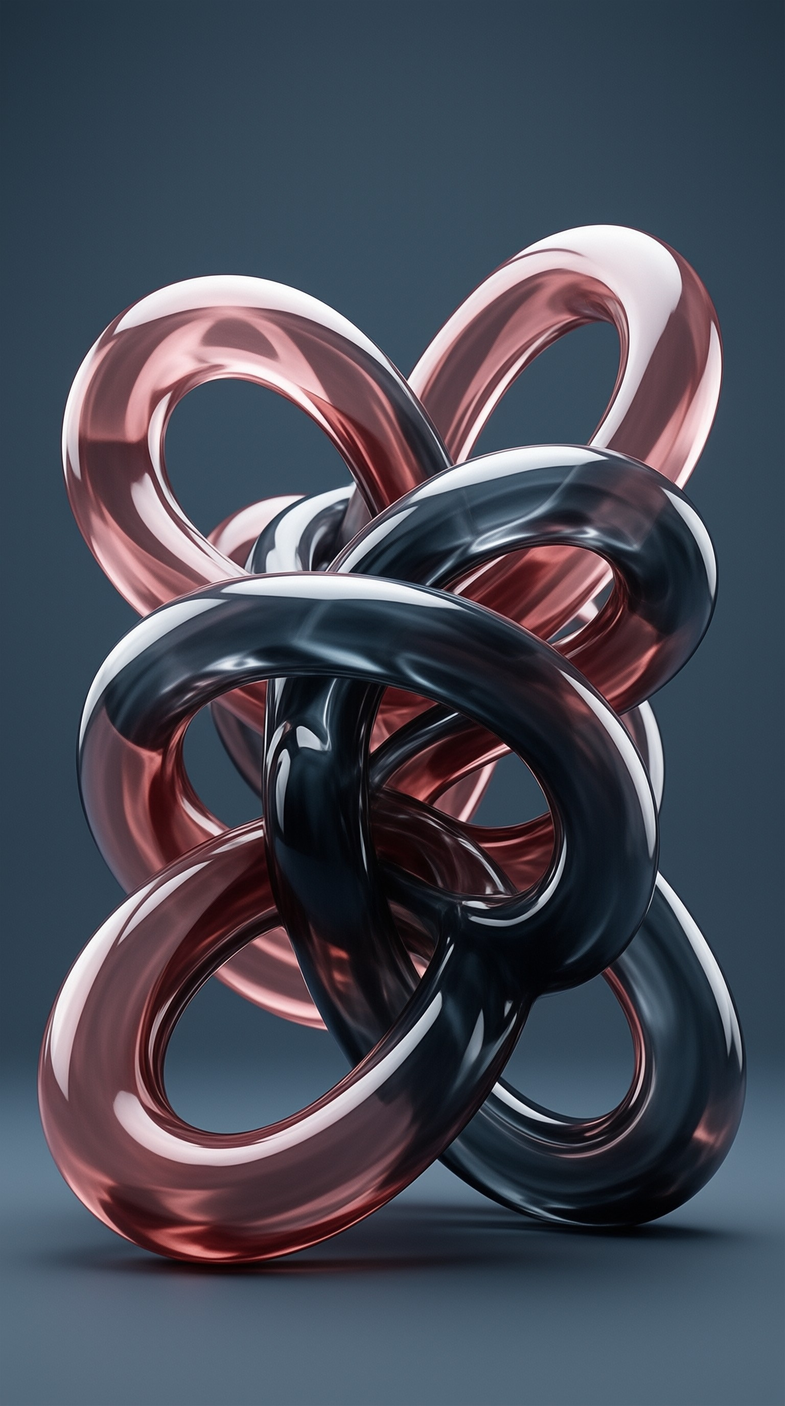 Glossy 3D Interlocking Rings