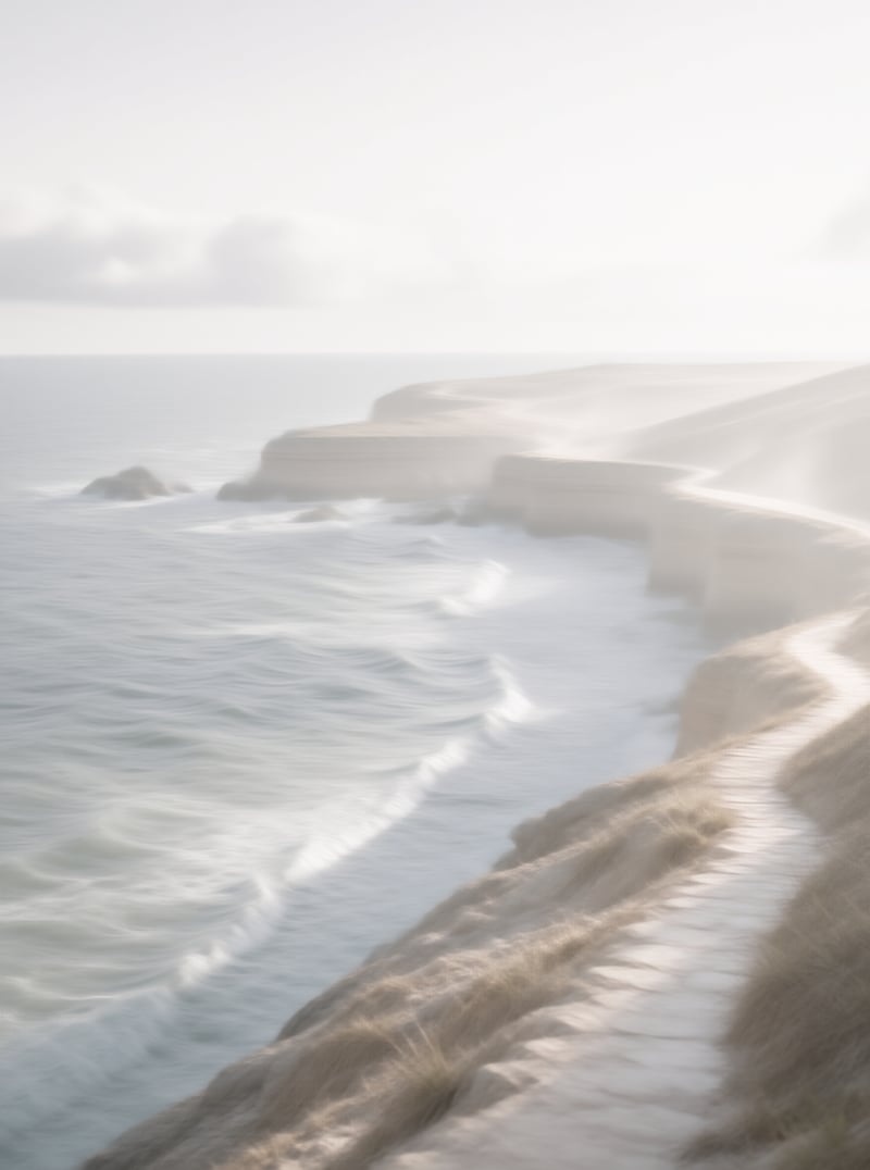 Misty Coastal Dunes Landscape